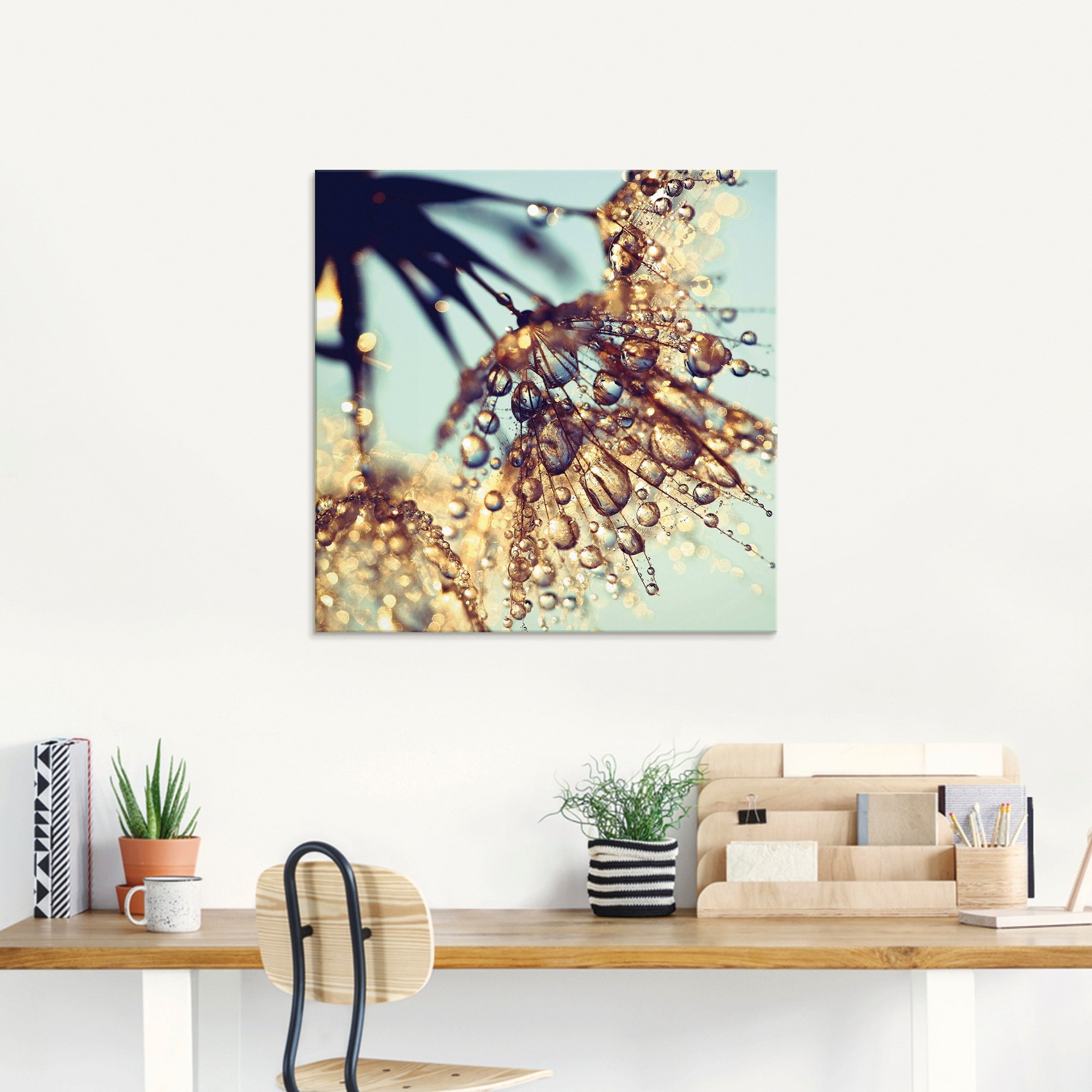 Artland Glasbild »Pusteblume Goldener Regen«, Blumen, (1 St.), in verschiedenen Grössen
