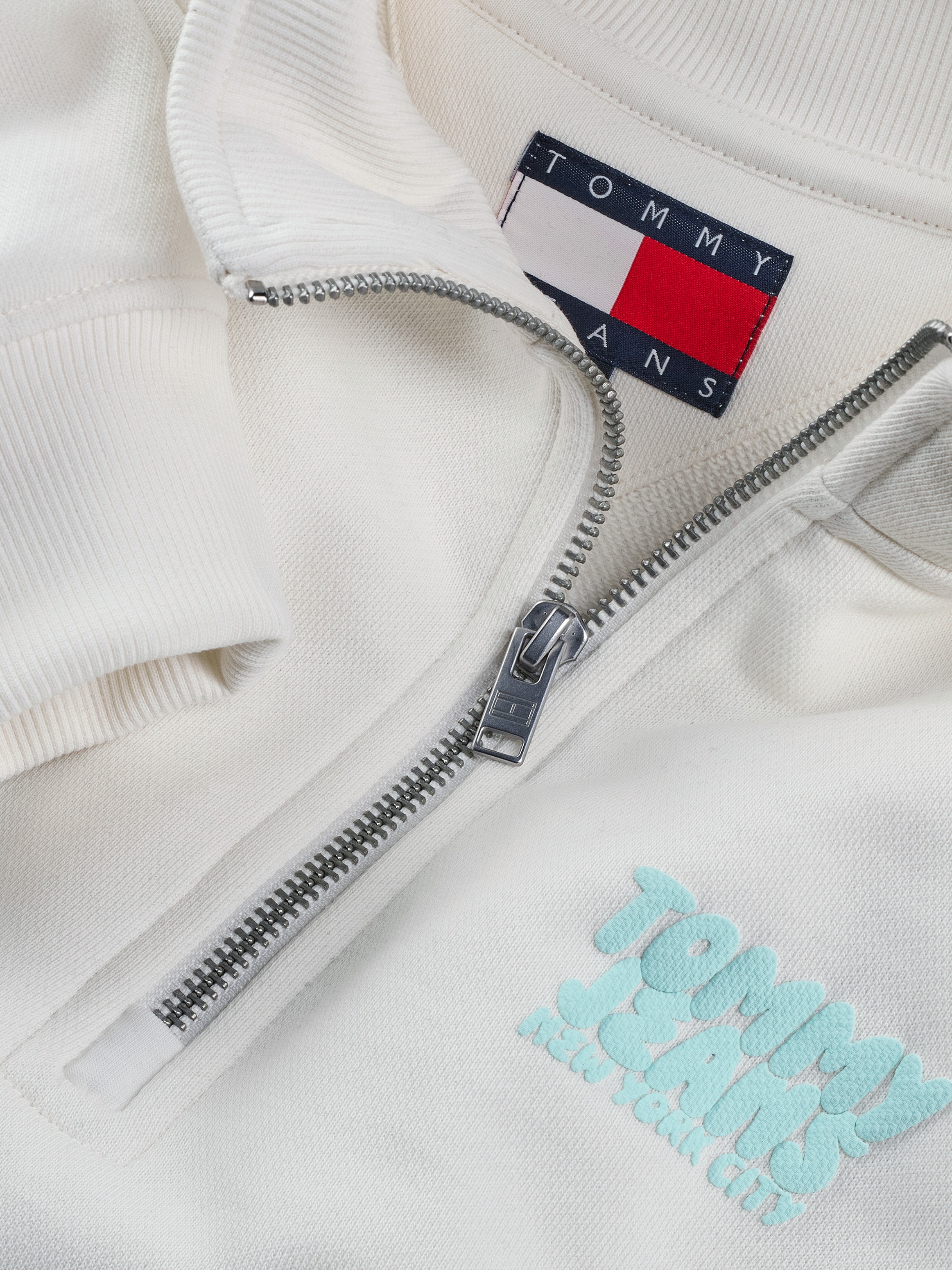 Tommy Jeans Sweatshirt »TJM REG BUBBLE QRTR ZIP FRNT/BCK«, mit grossem Rückenprint