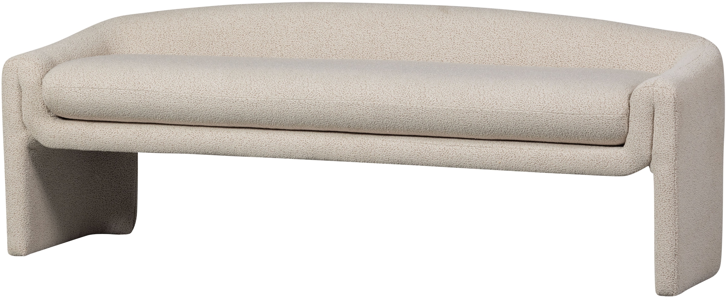 Image of WOOOD Sitzbank "Zone grob gewebter Bezug mit subtiler Rückenlehne 160x52x60 cm" Tragkraft 100 kg, Standfüsse 27 cm hoch, Maximale Verschleissfestigkeit