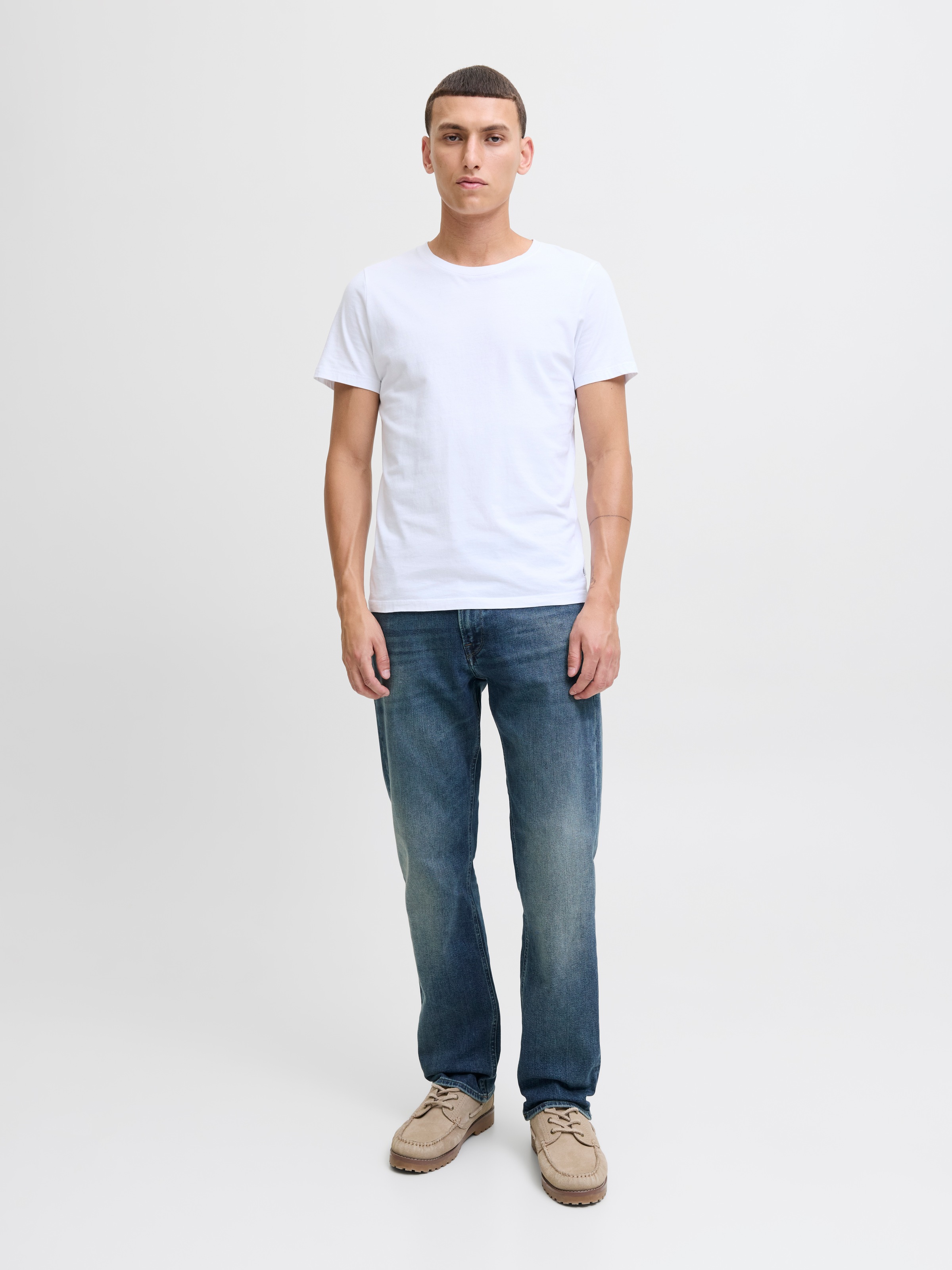 Jack & Jones Regular-fit-Jeans »JJICLARK mit Used-Look und Stretch für den Alltag« mit Abriebeffekten