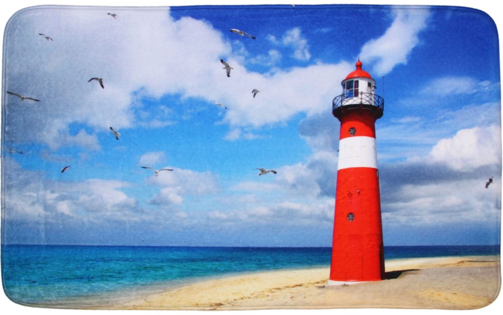 Sanilo Set d'accessoires de salle de bain »Leuchtturm« WC-Sitz, Badteppich, Stöpsel, Seifenspender und WC-Bürste