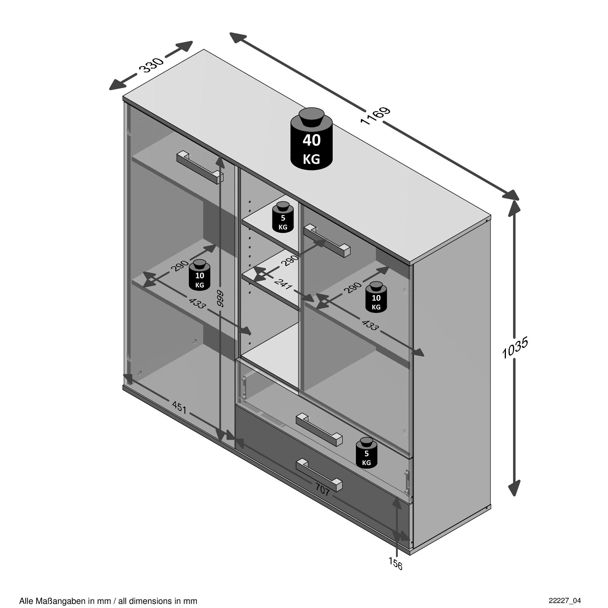 FMD Commode »Nona 4« Breite 117 cm