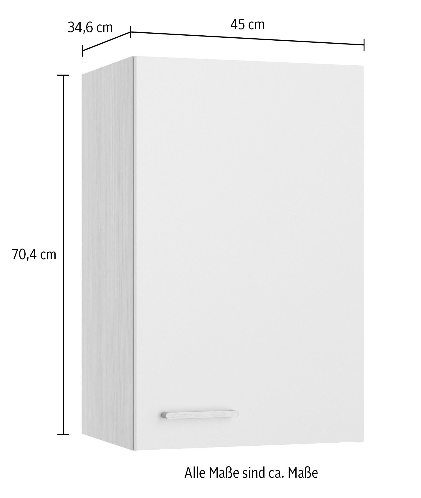 KOCHSTATION Armoire suspendue »KS-Lucy« Breite 45 cm, mit 1 Tür, 2 Einlegeböden, Soft-Close