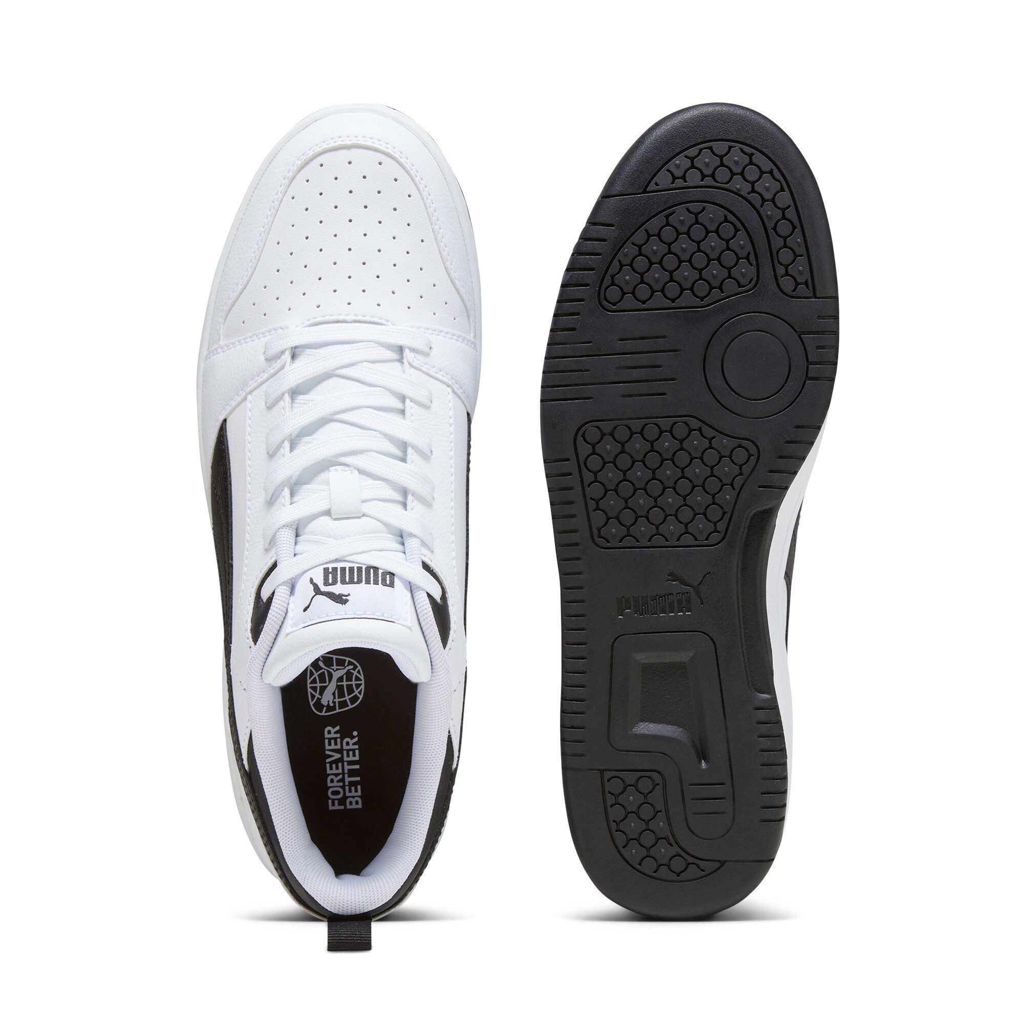 PUMA Sneaker »REBOUND V6 LOW«  niedrig geschnitten, mit Schnürverschluss, aus getrommeltem Leder