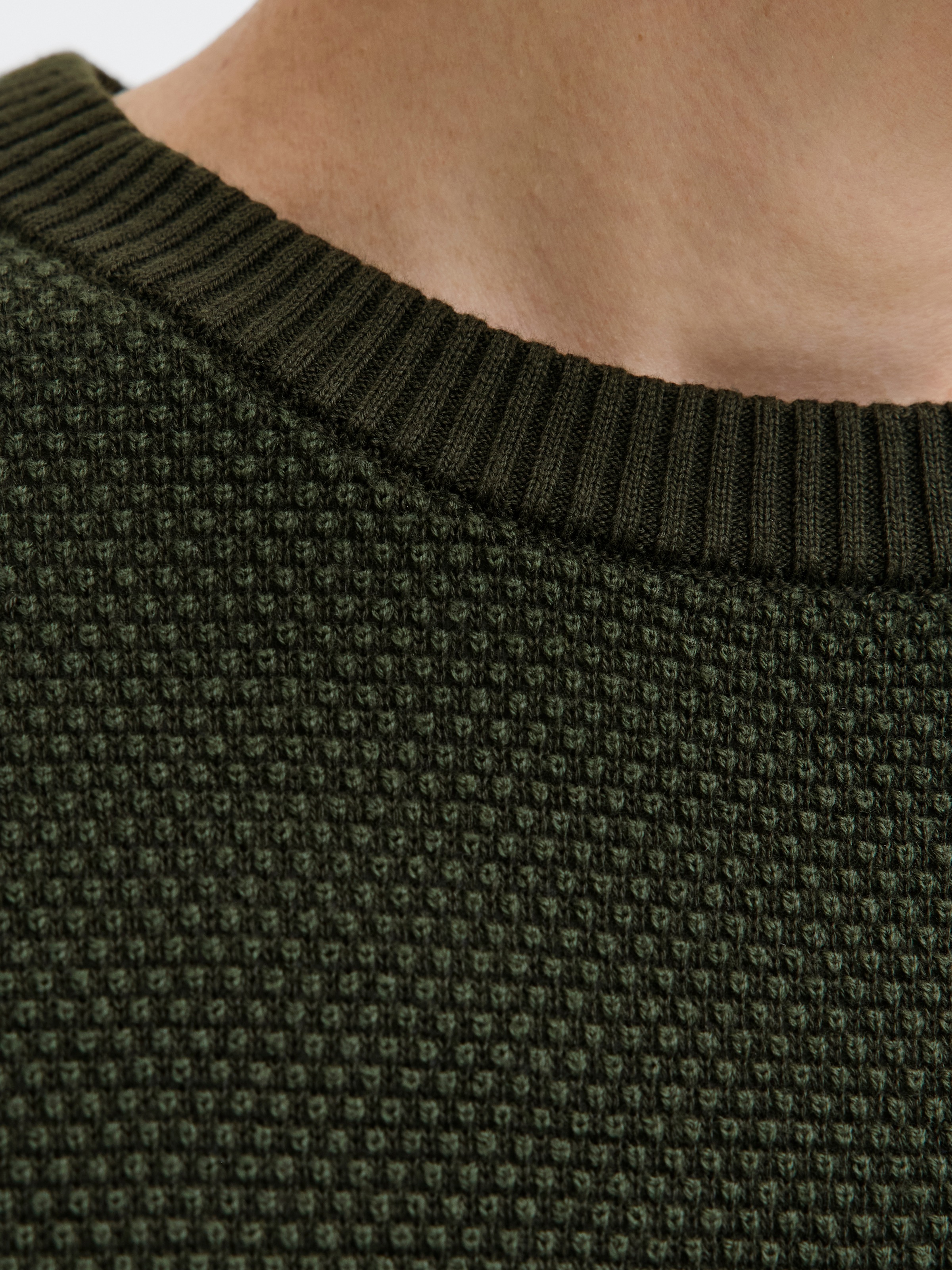 Jack & Jones Rundhalspullover »JJEGLOBE KNIT CREW NECK NOOS« in Strick Optik