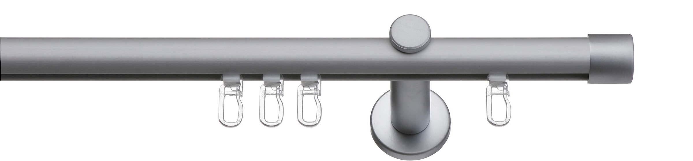 Image of indeko Gardinenstange "Andrax" Ø 16 mm 1 läufig-läufig Fixmass Innenlauf Komplett-Set inkl. Gleitern und Montagematerial
