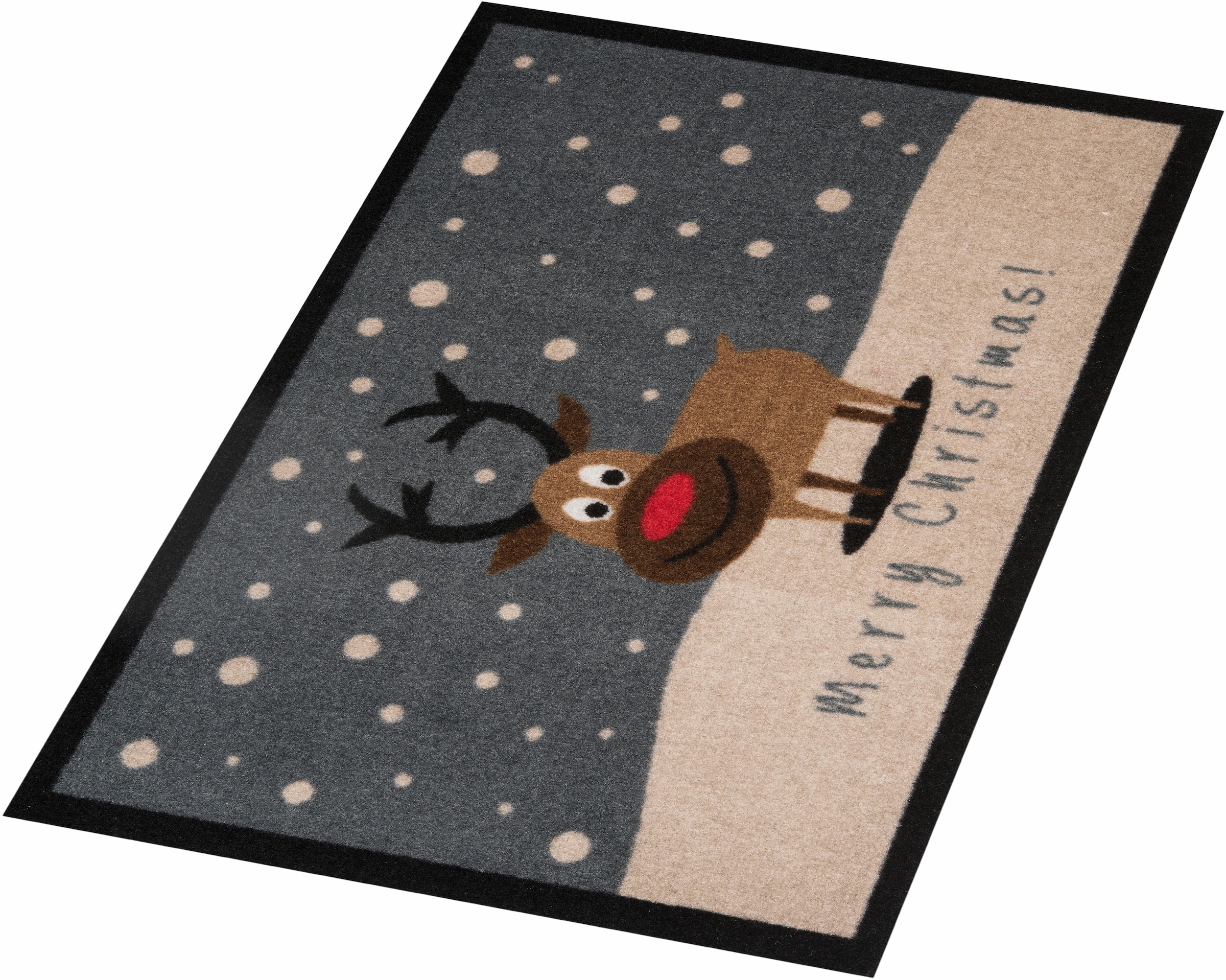 HANSE Home Fussmatte »Christmas Reindeer, Türmatte«, rechteckig, 7 mm Höhe, In- & Outdoor, Rutschfest, Weihnachten, Waschbar, Wetterfest, Flur