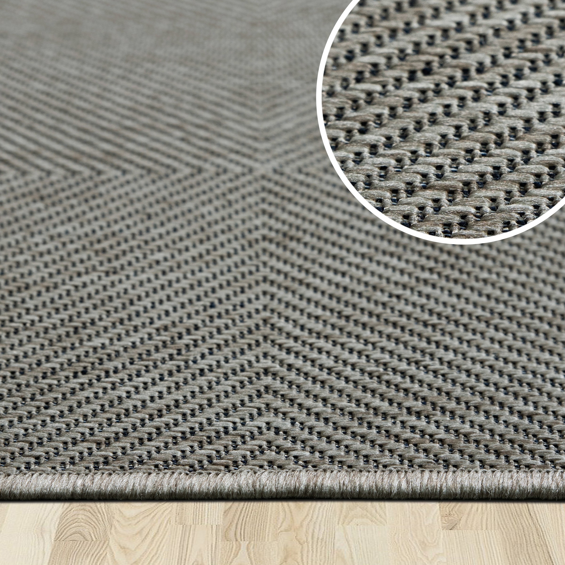 GOODproduct Teppich »Anna, auch als Läufer erhältlich« rechteckig 3 mm Höhe In- und Outdoor geeignet, Sisal-Optik, Wetterfest & UV-beständig