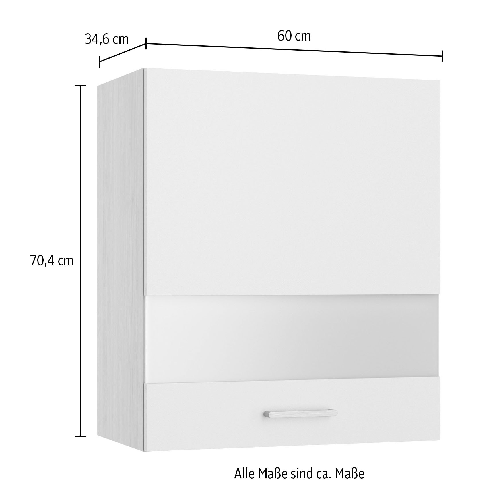 KOCHSTATION Armoire suspendue »KS-Lucy« Breite 60 cm, mit 1 Segmentglastür, 2 Einlegeböden, Soft-Close