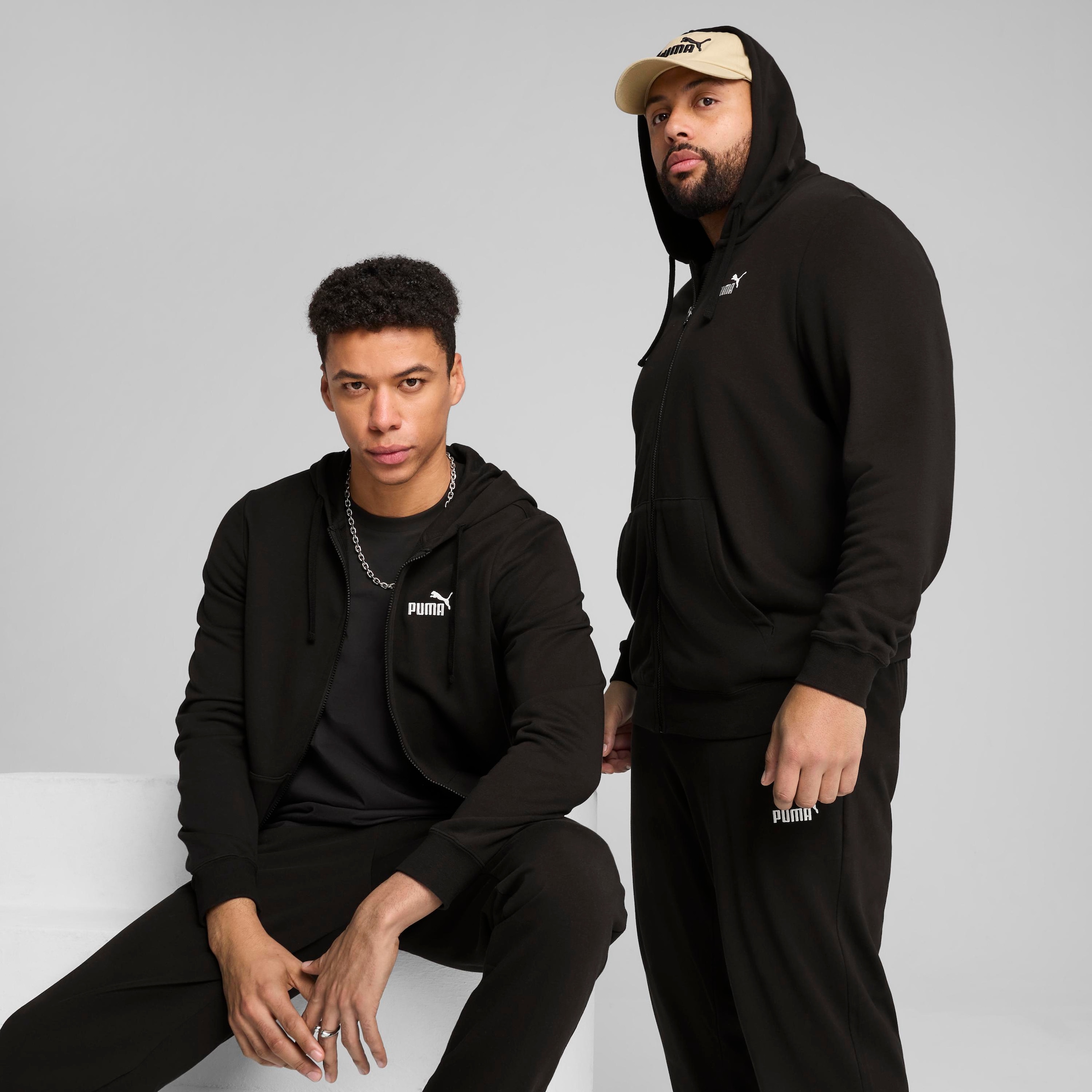 Image of PUMA Kapuzensweatjacke "ESS NO 1 LOGO FULL-ZIP HOODIE TR" mit verstellbarer Kapuze, mit Kängurutasche