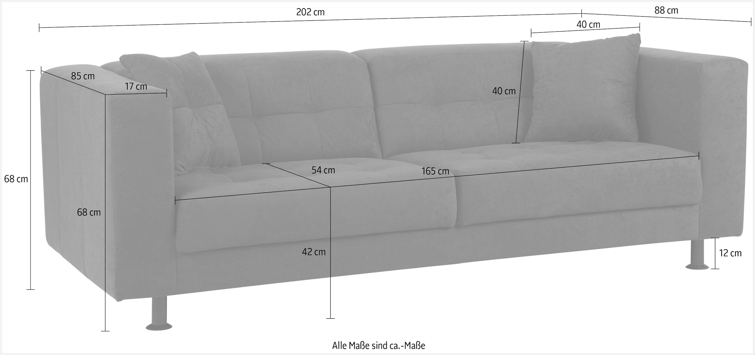 INOSIGN 3-Sitzer »Bengo« mit Steppung im Sitz- und Rückenbereich, incl. Zierkissen
