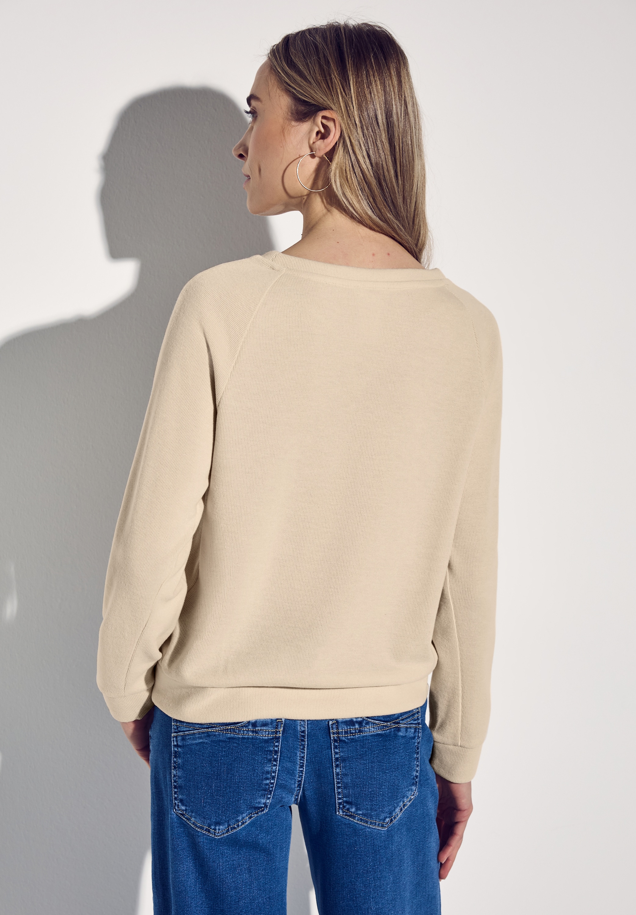 STREET ONE Sweater, mit U-Boot-Ausschnitt und in feiner Struktur-Optik