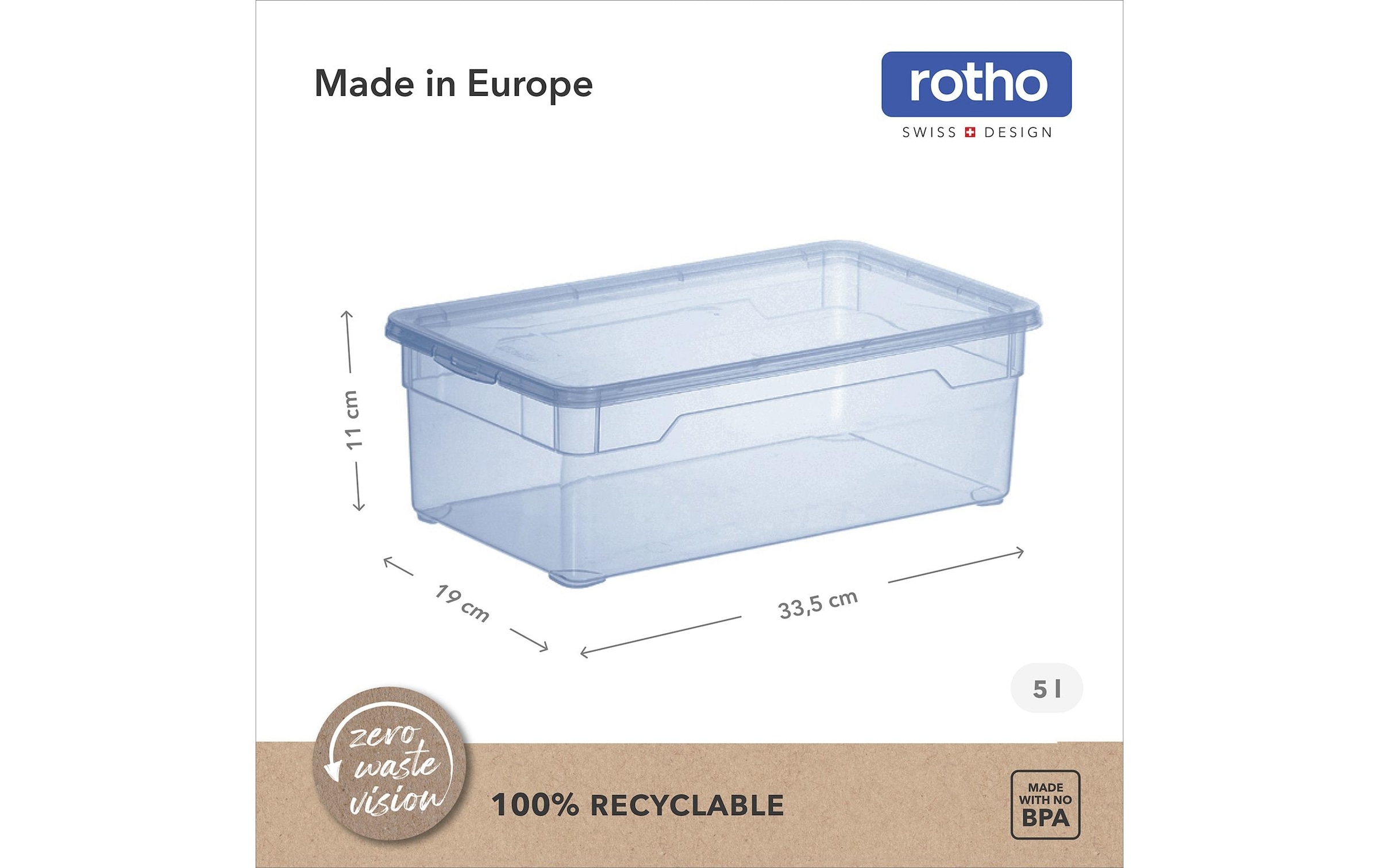 ROTHO Aufbewahrungsbox »Rotho Aufbewahrungsbox Clearbox 5 l, 12 Stück«