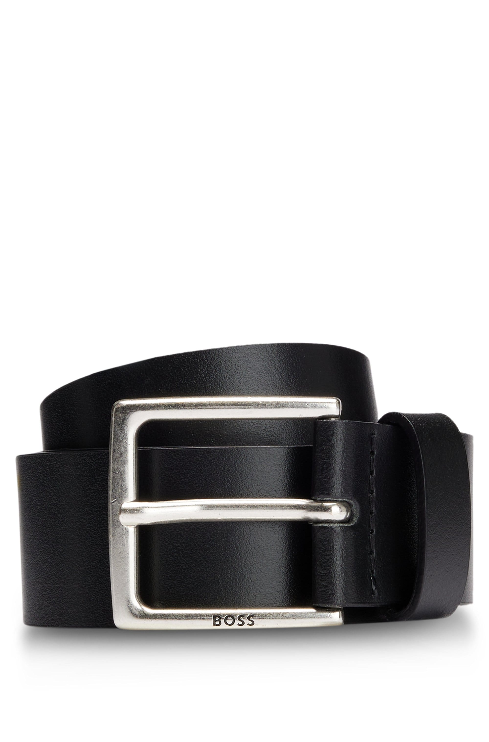 BOSS Ceinture en cuir »Rummi_Sz40« aus italienischem Leder mit Metall-Details in Antik-Optik