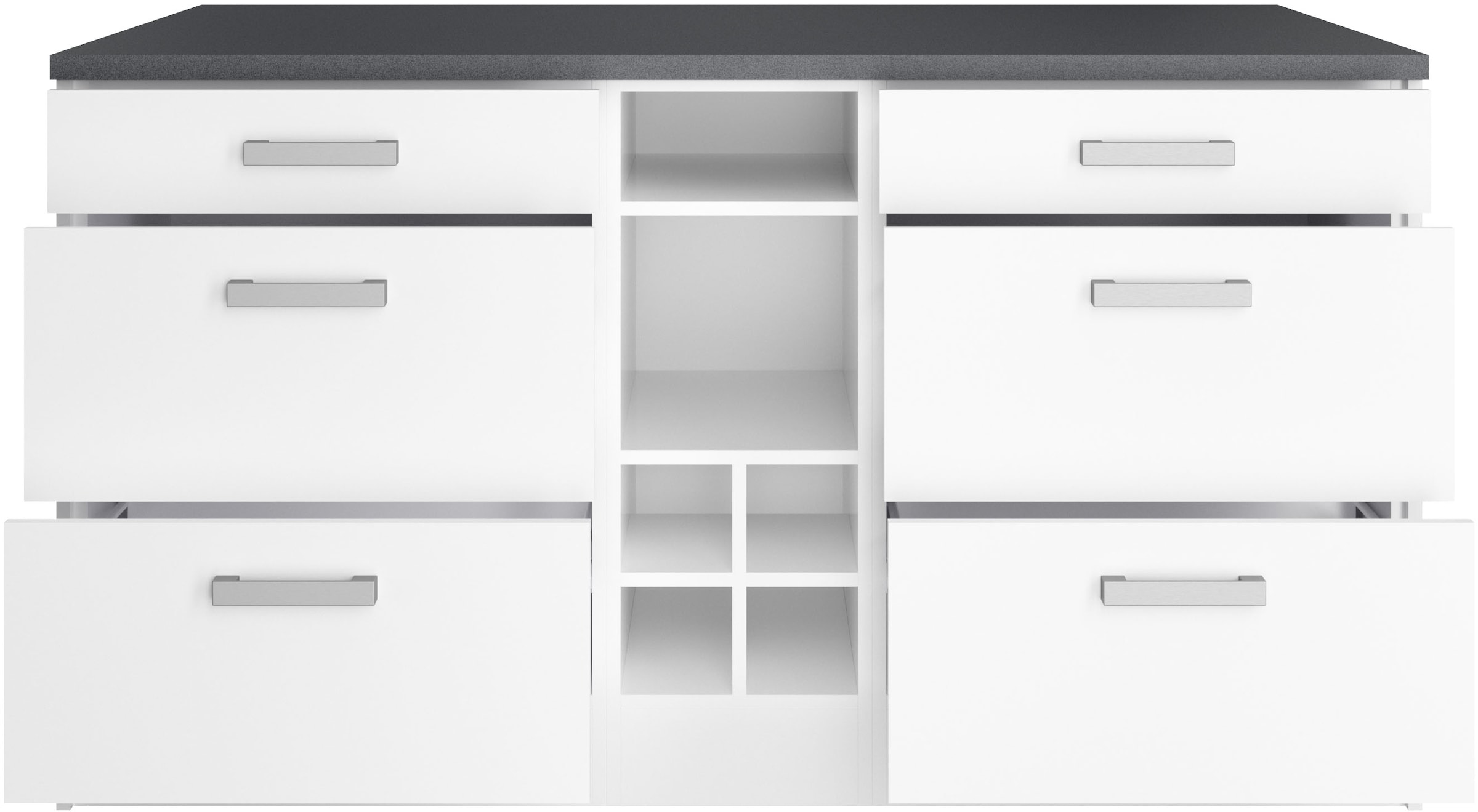 KOCHSTATION Kücheninsel »KS-Toronto« Breite 153 cm, MDF-Fronten, Flaschenregal