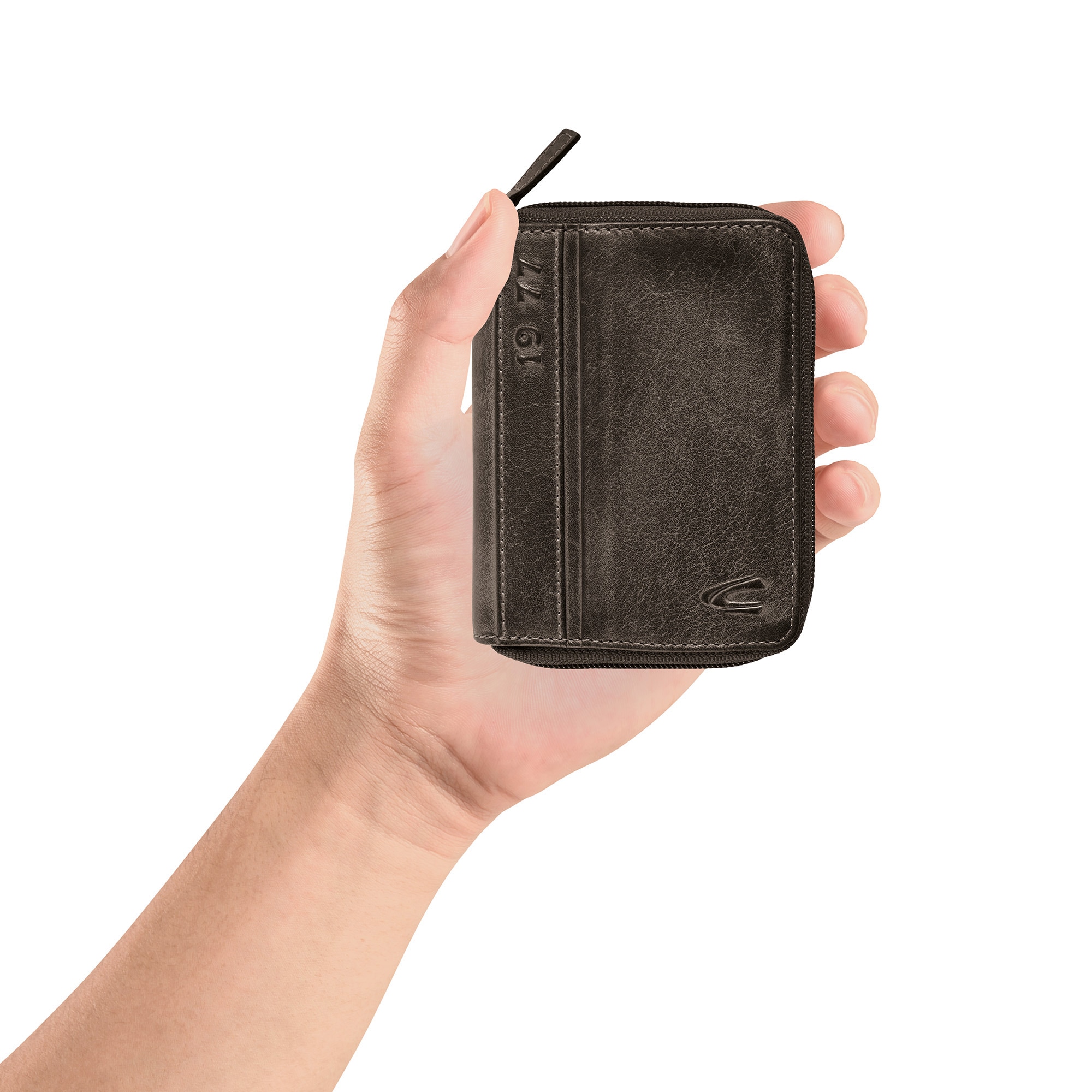 camel active Porte-monnaie »Melbourne« aus hochwertigem Rindsleder mit kernigen Nähten im Used Look