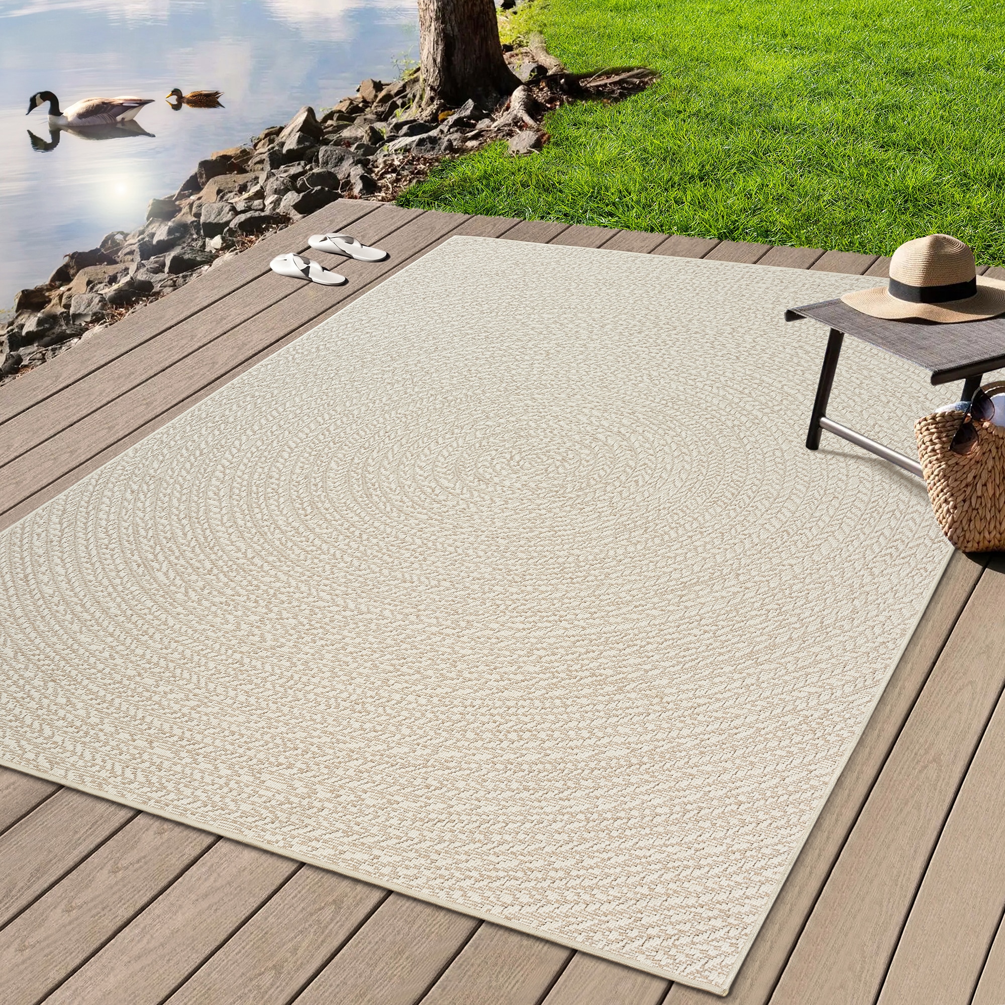 Image of merinos Teppich "Kenzy 5" rechteckig 10 mm Höhe robuster In- und Outdoor Teppich im natürlichen Jute-Look, wetterfest