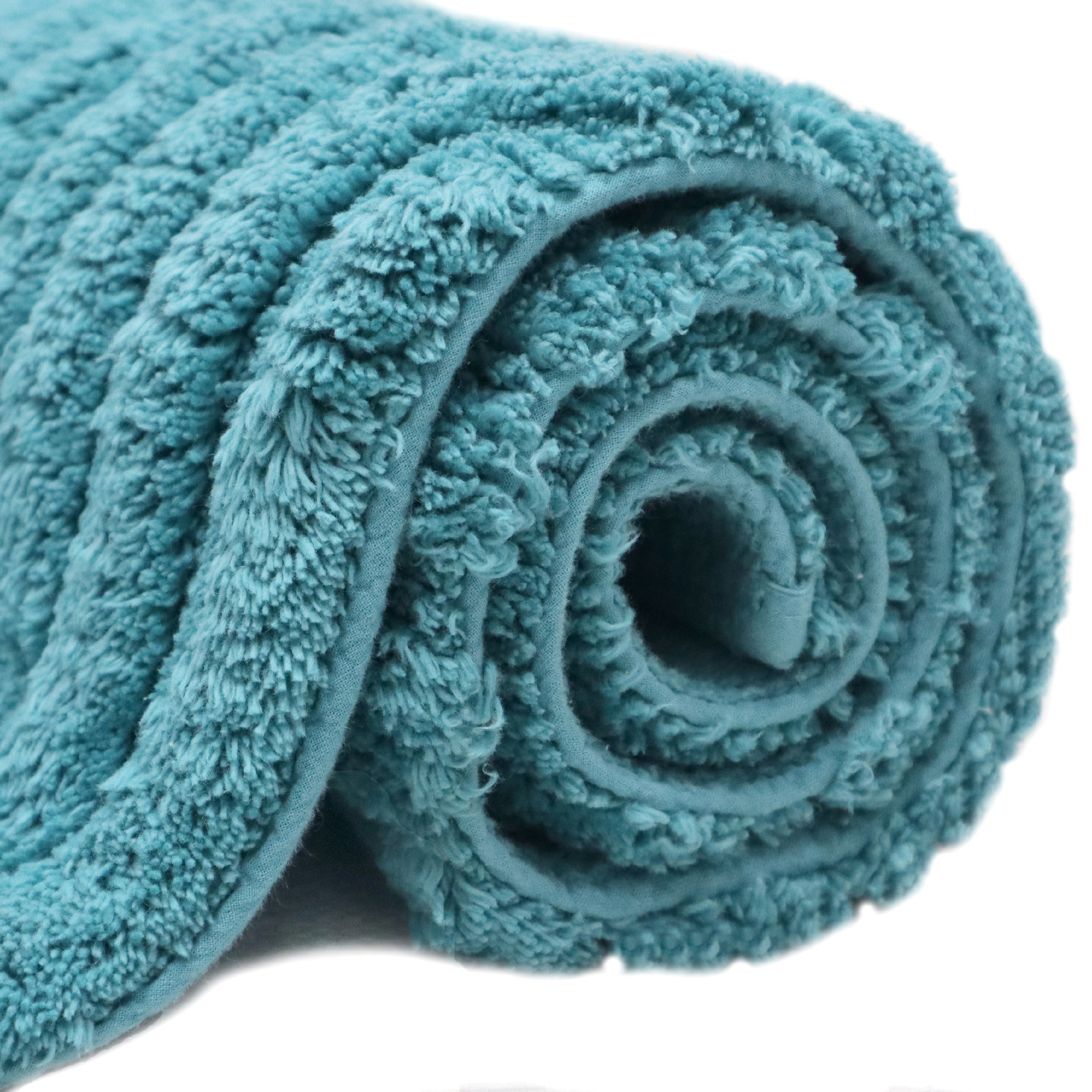 my home Badematte »Juna, Badvorleger, Badezimmer Teppich, Zen, Scandi, Boho«, rutschhemmend beschichtet, fussbodenheizungsgeeignet, Baumwolle, Hoch-Tief-Effekt, weich
