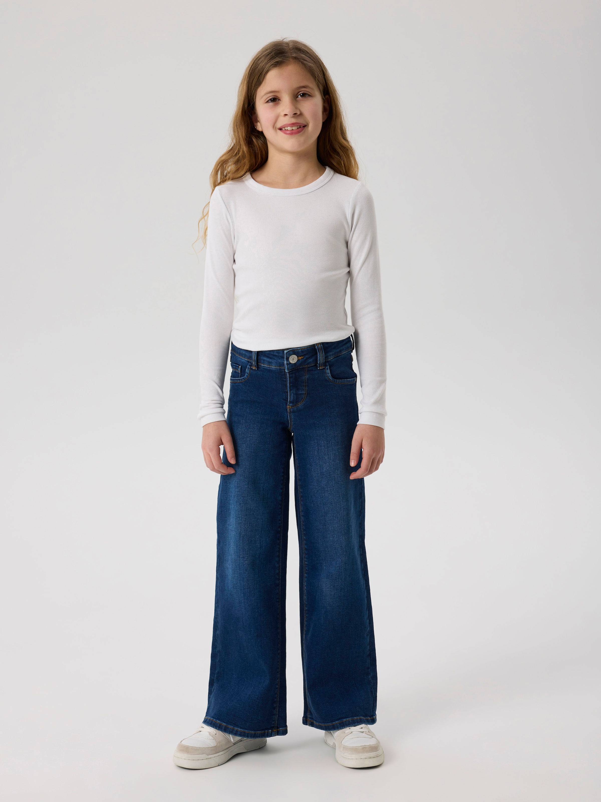 Name It Weite Jeans »NKFPOLLY X-WIDE JEANS 3057-FR NOOS« Baumwollmischung, Wide Fit an den Beinen, leichter Used Look