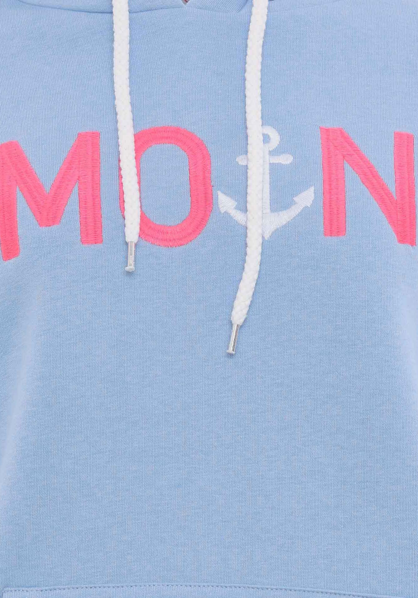 Zwillingsherz Kapuzensweatshirt »Rahel«, mit "MOIN"-Stickerei und neongestreiften Bündchen