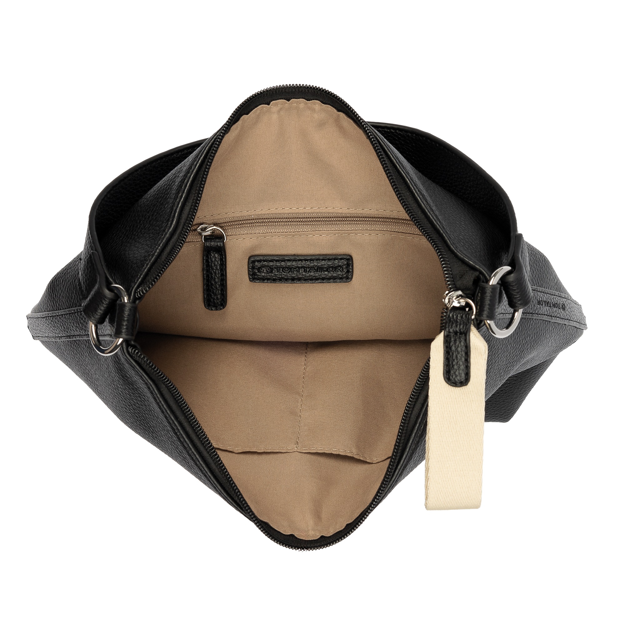 TOM TAILOR Hobo »Fania« Damen Schultertasche, mit Fellimitat-Anhänger