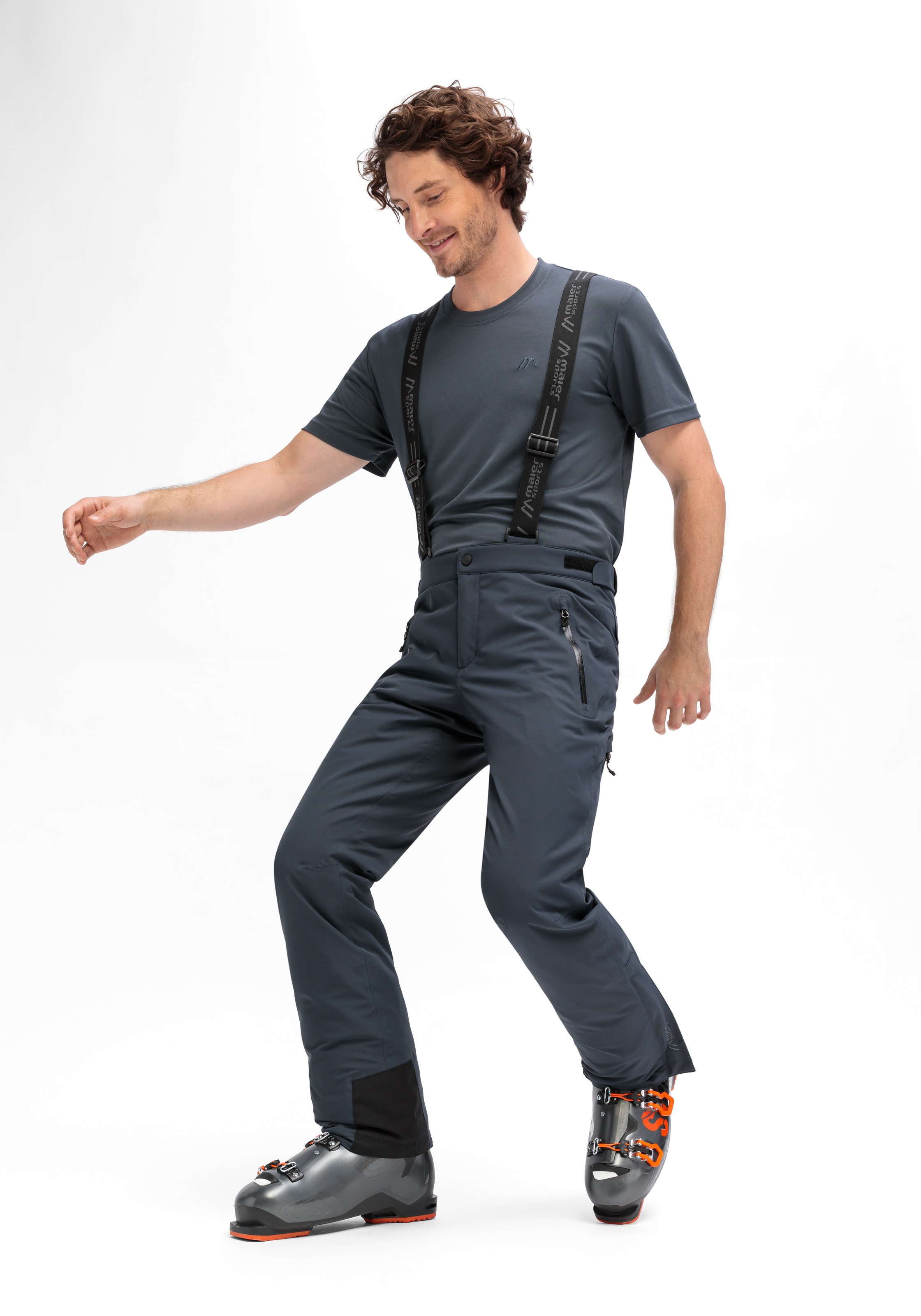 Maier Sports Skihose »Anton Vent slim«, Herren Schneehose mit Hosenträgern, wind/wasserdicht, Slim Fit