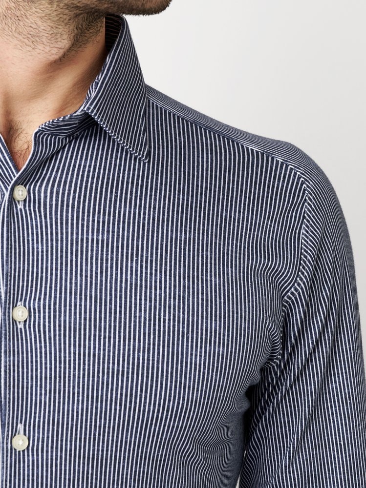 DESOTO Langarmhemd »Casual Kent 1/1« Jerseyhemd, Kentkragen, Slim Fit