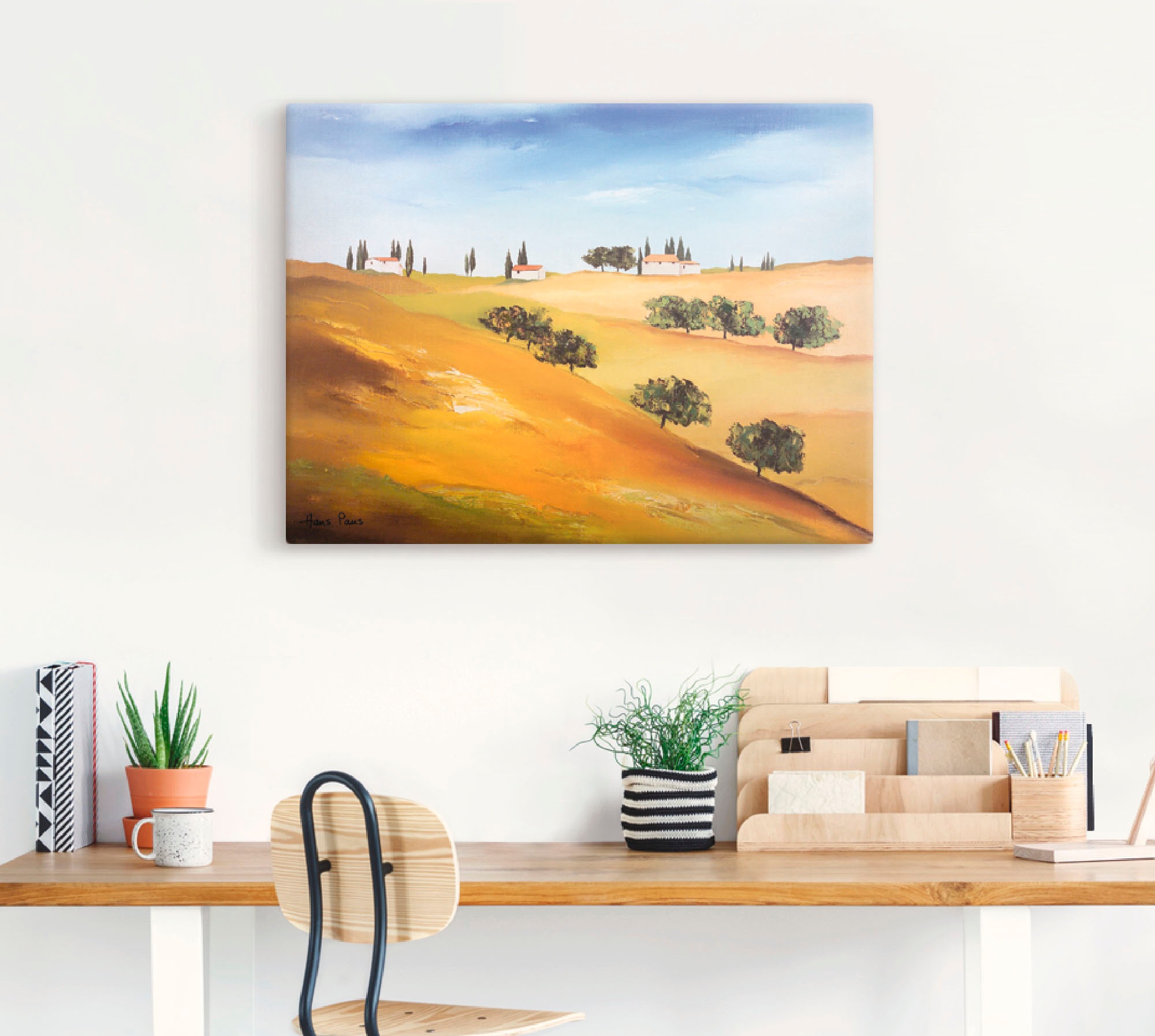 Artland Leinwandbild »Sonniger Tag IV«, Felder, (1 St.), auf Keilrahmen gespannt