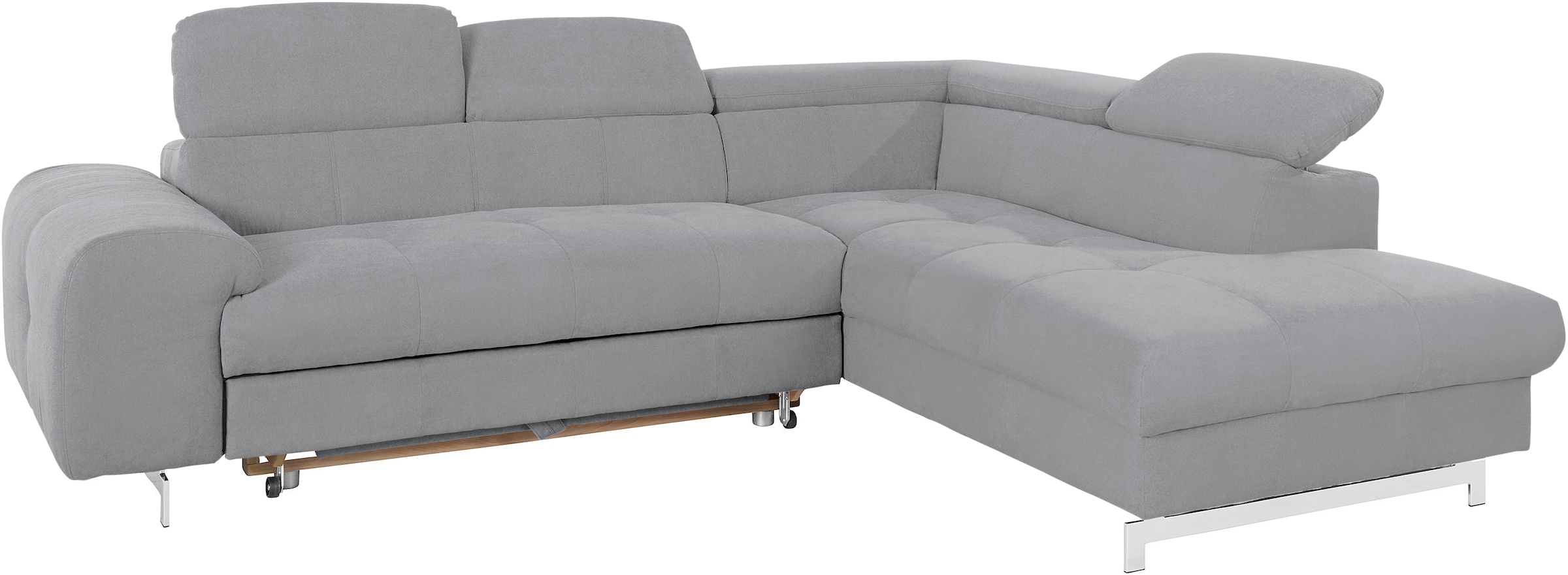 COTTA Ecksofa »Chef L-Form«, mit Kopfteilverstellung, edle Metallkufen, wahlweise mit Bettfunktion