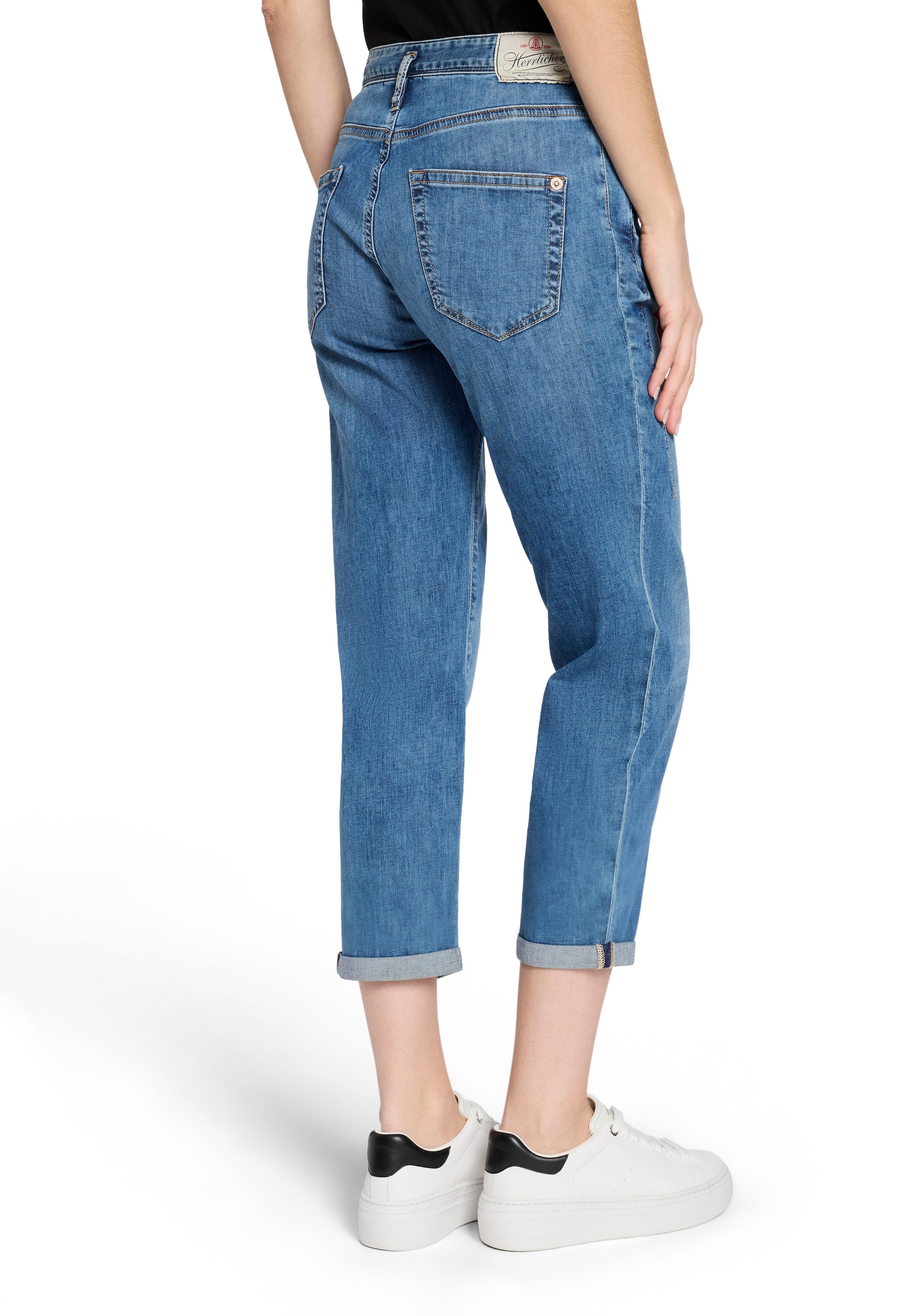 Herrlicher Jeans boyfriend »Shyra Tap Denim Light« coupe droite, avec patte de boutonnage