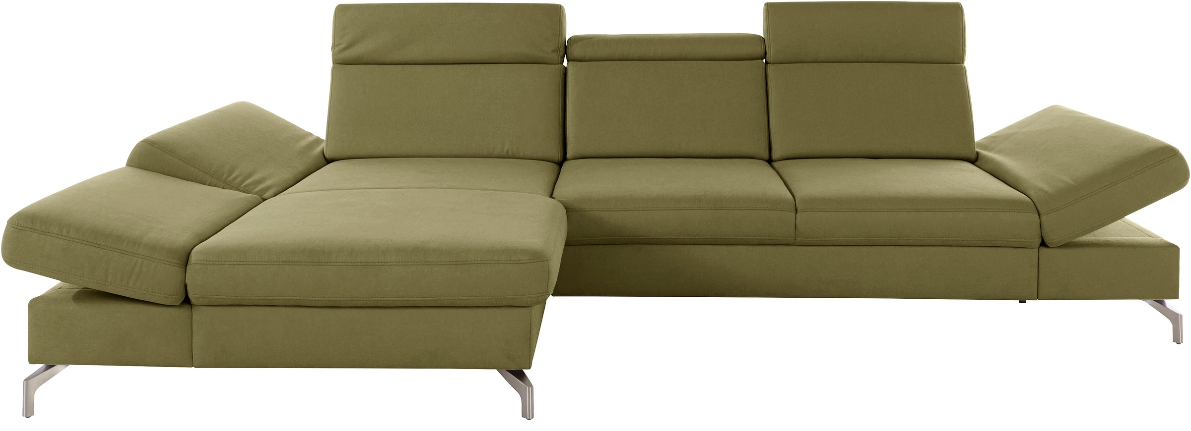 sit&more Ecksofa »Brisbane L-Form«, Fusshöhe 12 cm, inklusive Sitztiefen-, Armteil- und Kopfteilverstellung