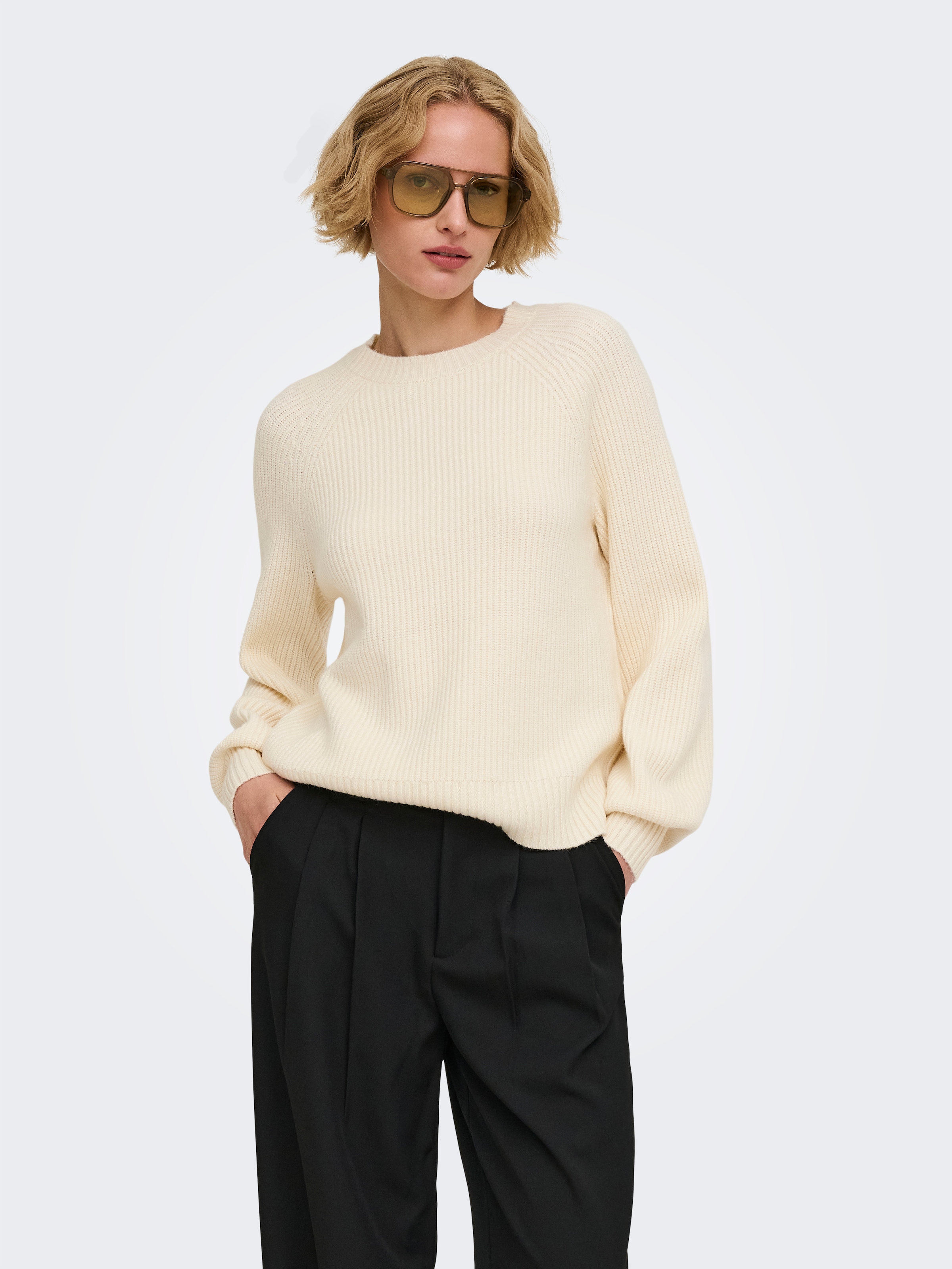 ONLY Strickpullover »ONLIDA LS RIB O-NECK CS KNT« Viskosemischung