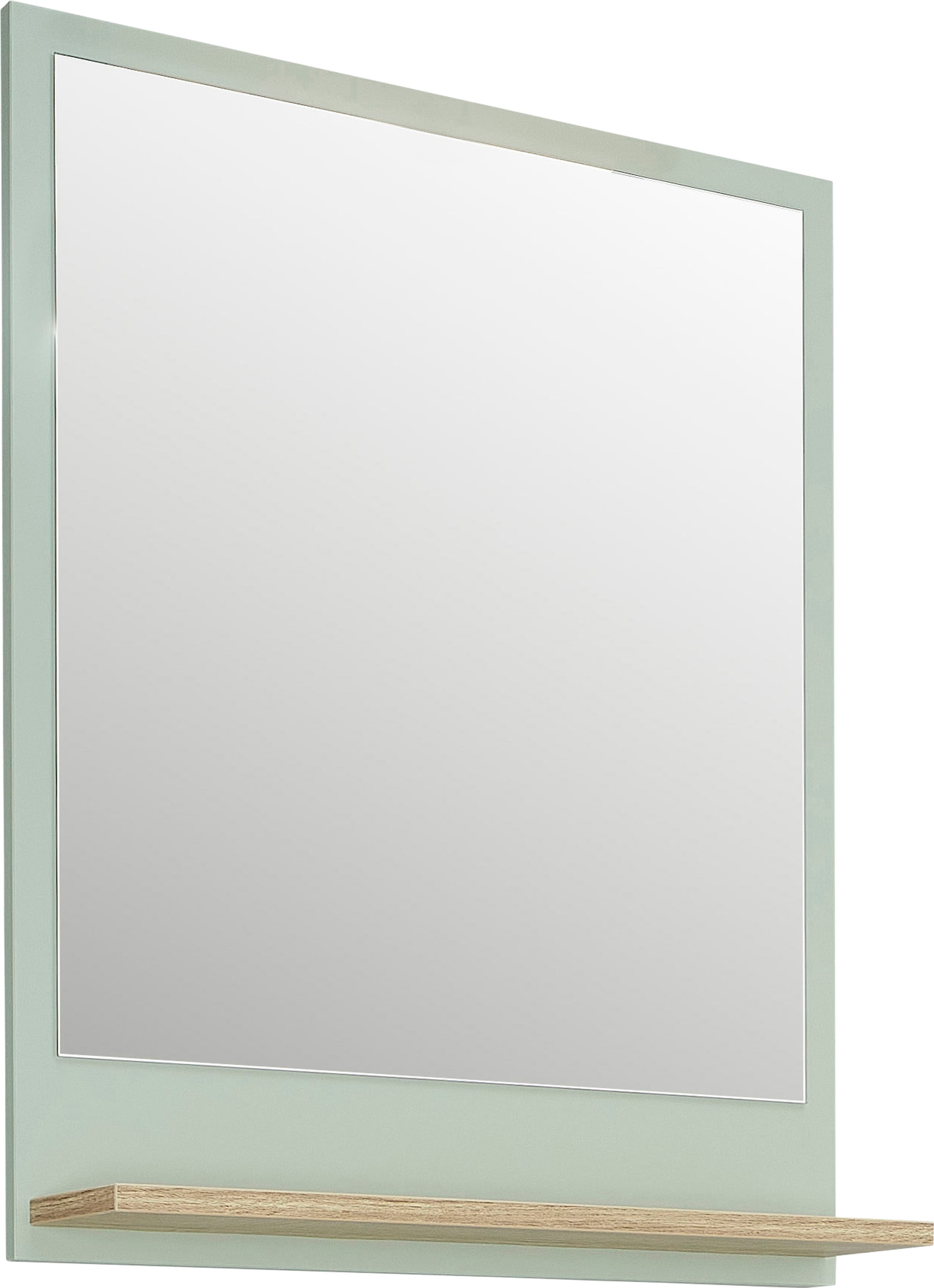 Image of Saphir Badspiegel "Quickset 963 Spiegel mit Ablage, 60 cm breit, 74,5 cm hoch" Flächenspiegel Salbei Nachbildung, Riviera Eiche quer Nachbildung