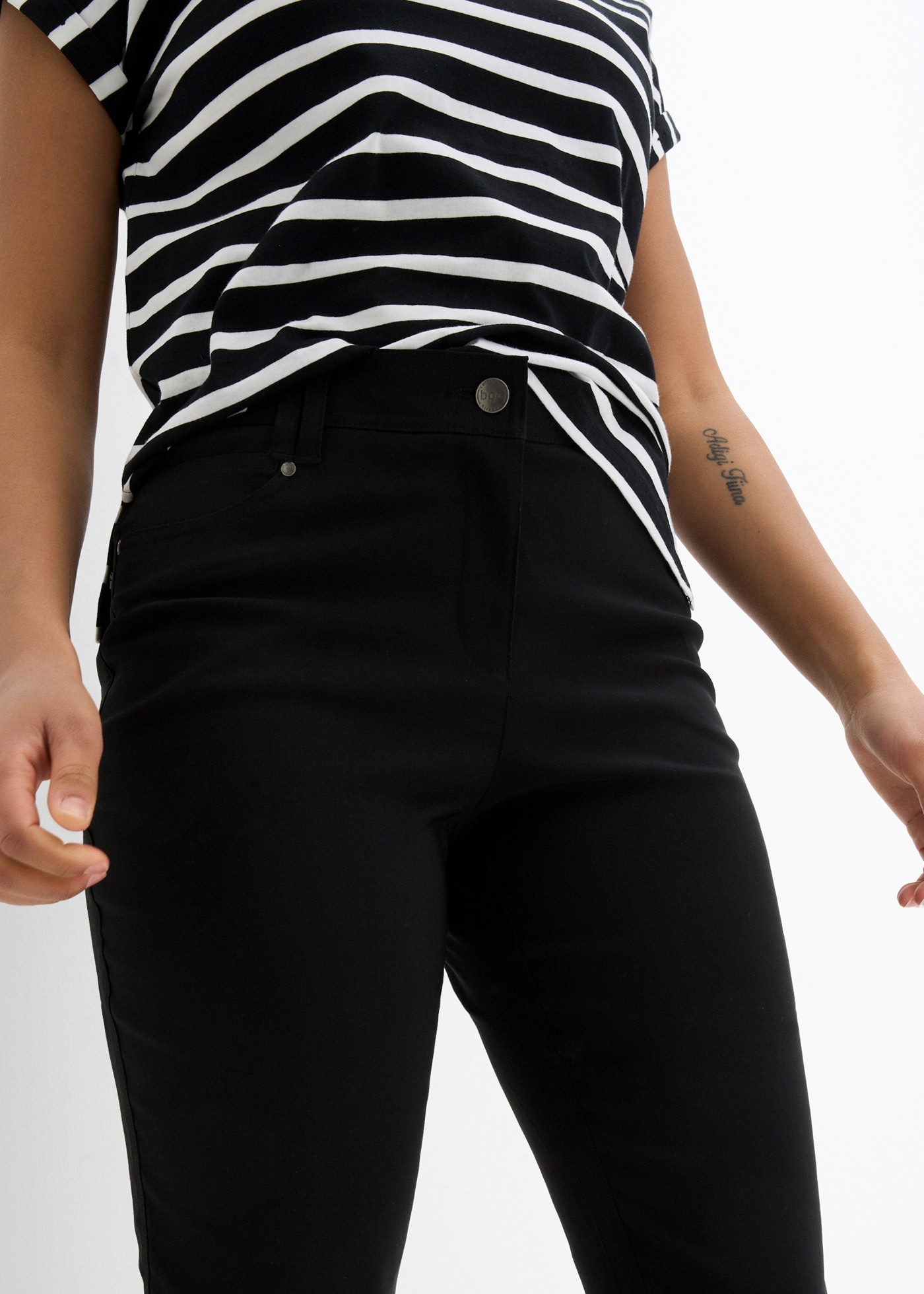 bonprix Stretch-Hose »Bengalin-Stretch-Hose mit Bequembund, Straight«  aus Polyester, Viskose und Elasthan, mit Bequembund, Regular Fit