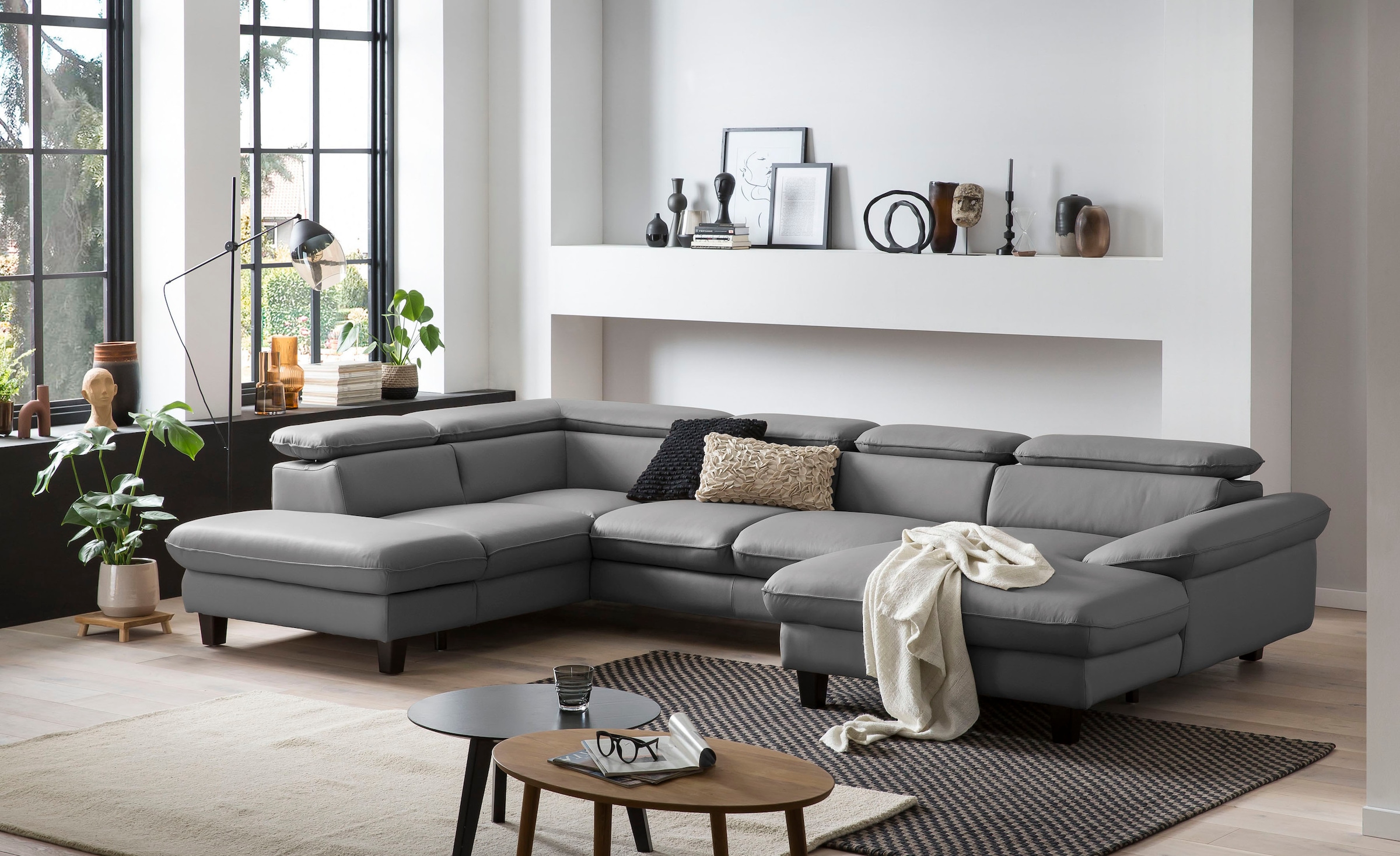 Home affaire Paysage de salon »Pilot U-Form« mit Kopfteilverstellung, wahlweise mit Bettfunktion & Bettkasten