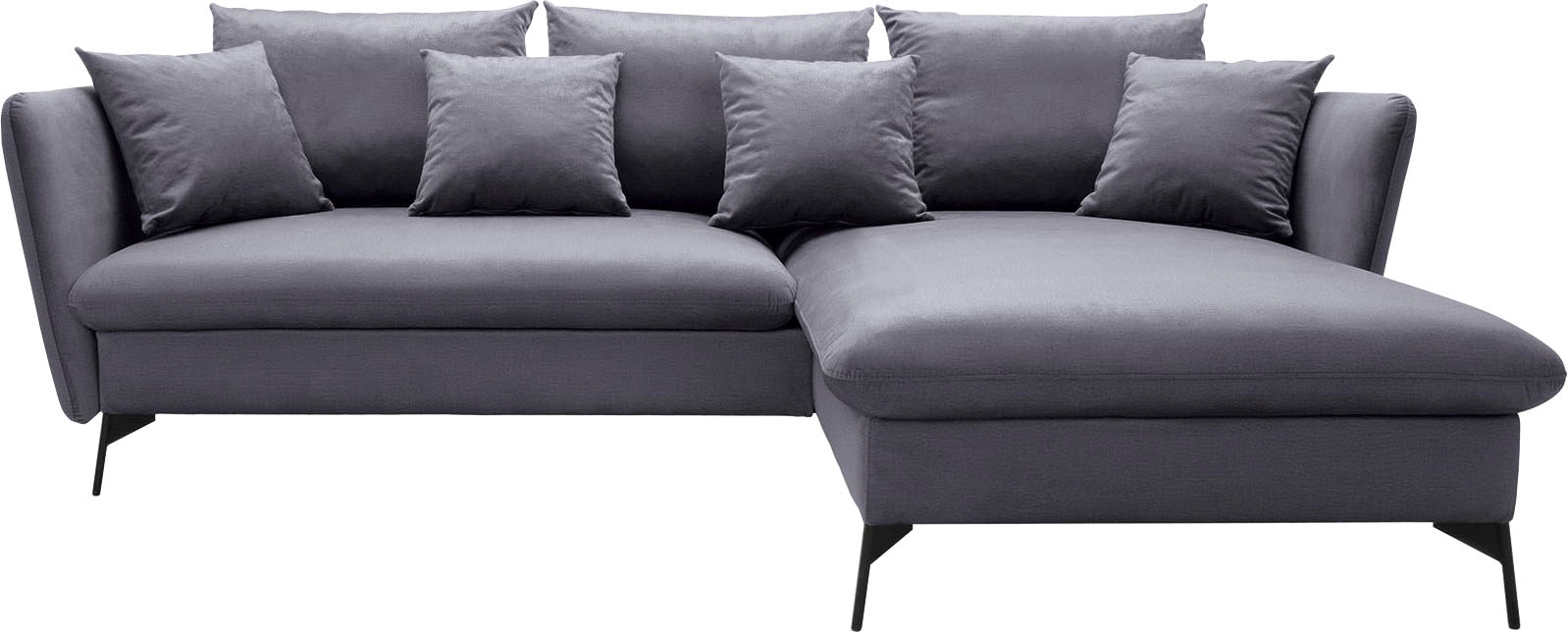 andas Ecksofa »LIVORNO,258 cm, L-Form,«, Schlaffunktion u. Bettkasten (139/224cm), Samt, Struktur, Webstoff