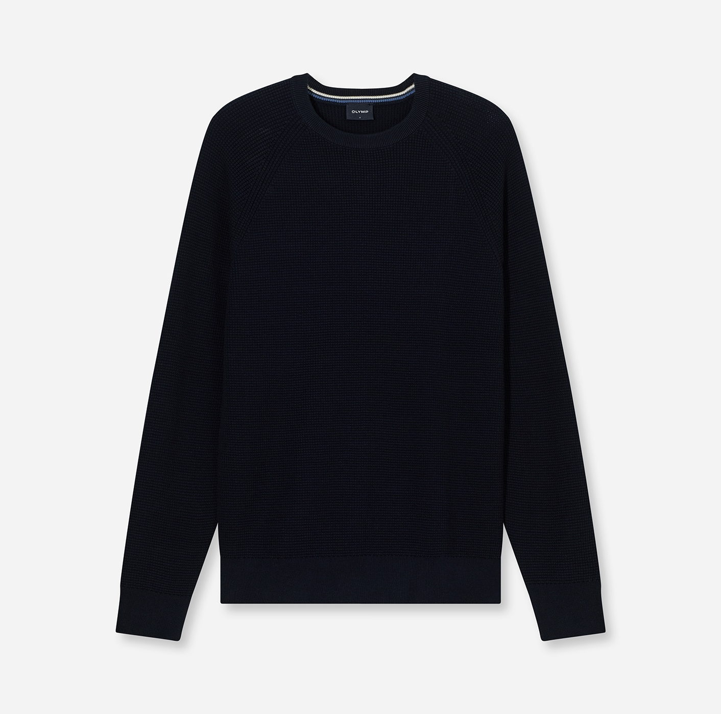 OLYMP Rundhalspullover »Waffle Structure« Rundhals, casual, unifarben, regular fit