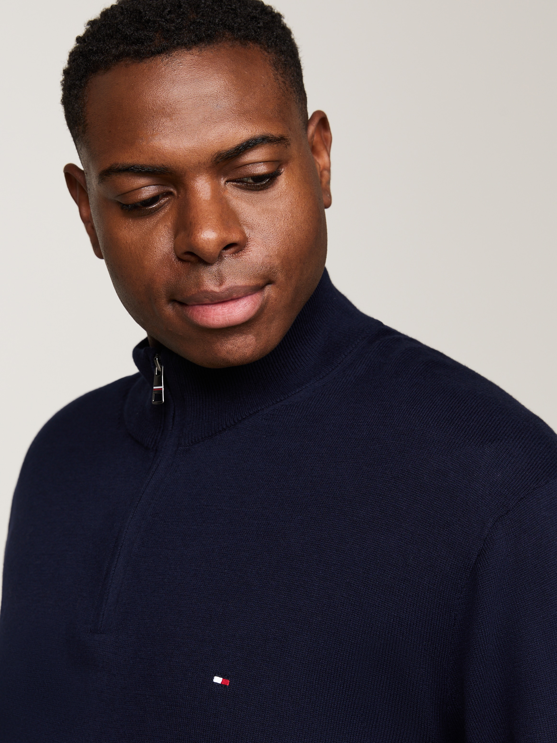 Tommy Hilfiger Big & Tall Troyer »BT-PIMA ORG CTN CASHMERE ZMOCK-B«, Grosse Grössen