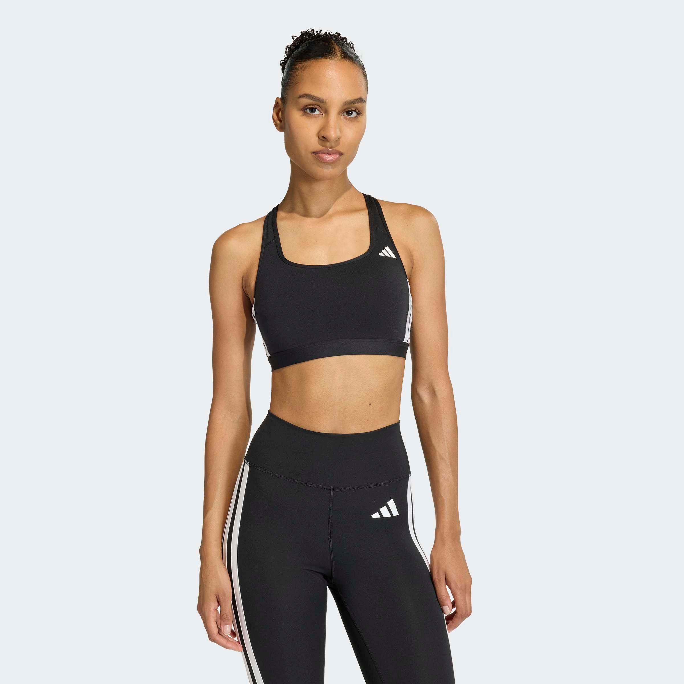 Image of adidas Performance Sport-BH "OPTIME ESSENTIALS WORKOUT 3-STREIFEN MEDIUM SUPPORT BH" ohne Bügel, in Stretch-Qualität