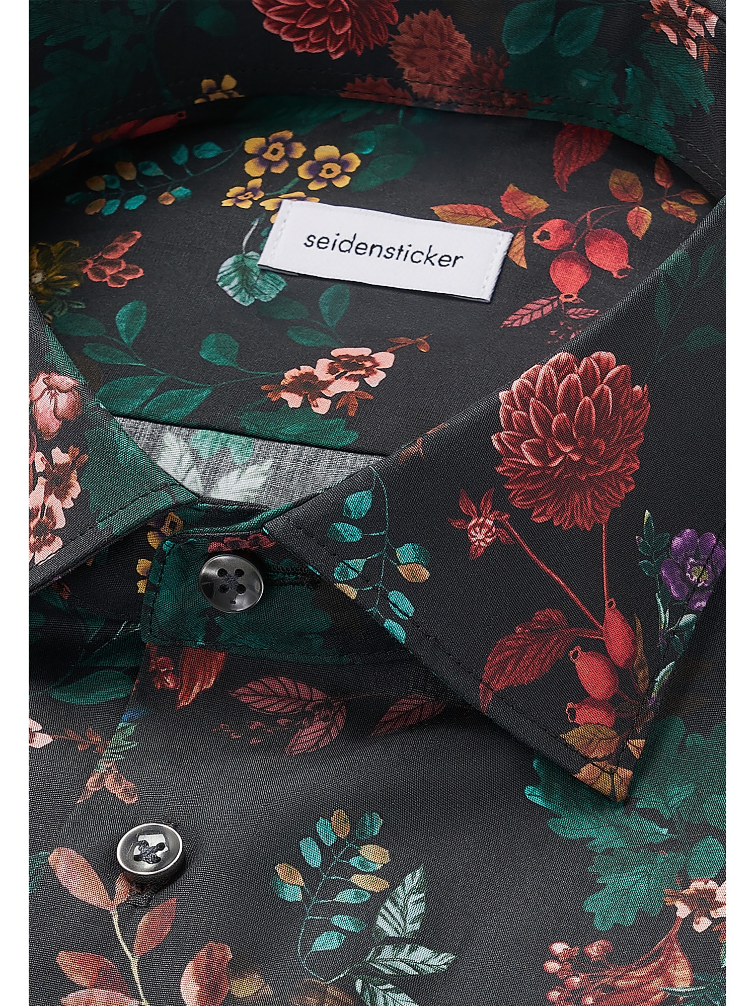 seidensticker Businesshemd »Schwarze Rose« Shaped 1/1 Kentkragen Druck