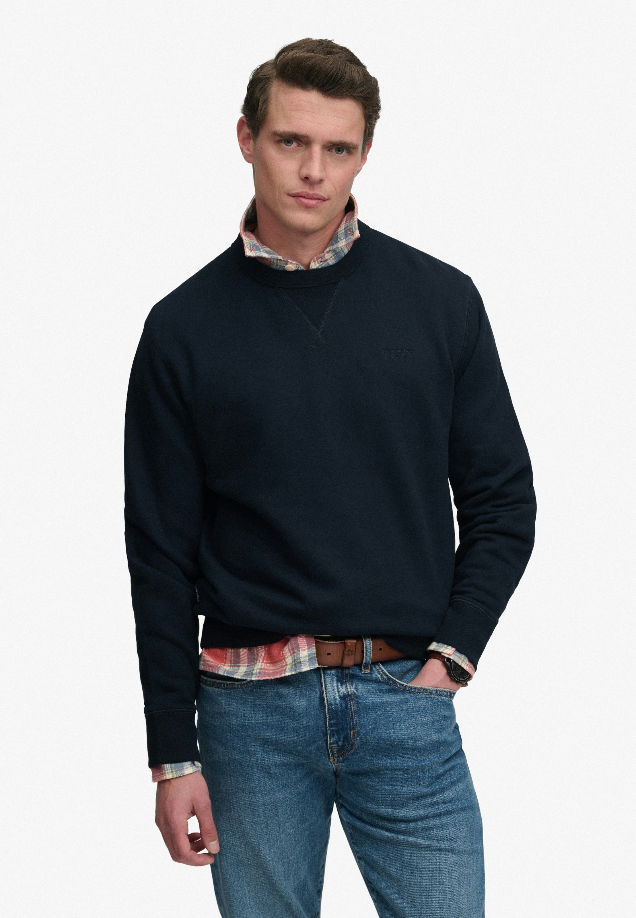 Superdry Sweatshirt »ESSENTIAL STACKED LOGO CREW«, Baumwollmischung
