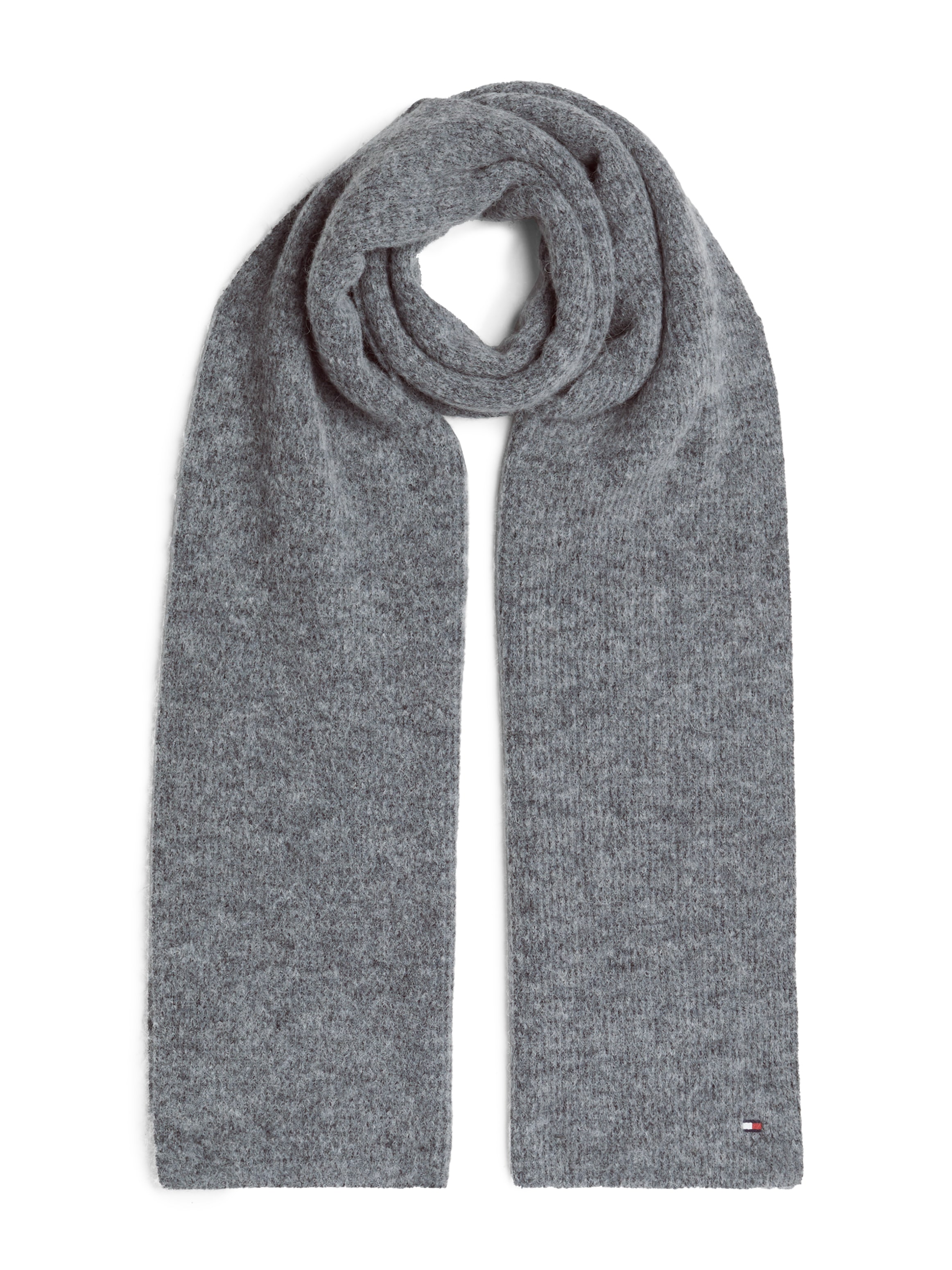 Tommy Hilfiger Strickschal »ESSENTIAL FLAG FUZZY SCARF«, mit Logostickerei