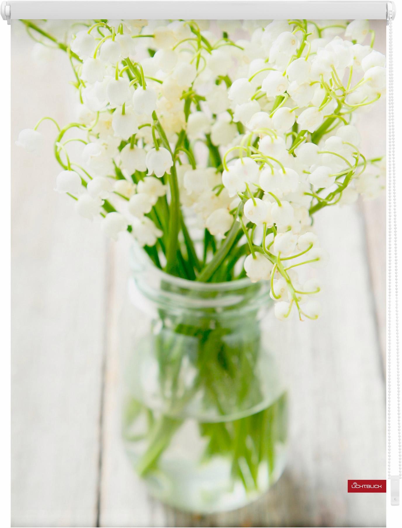 Image of LICHTBLICK ORIGINAL Seitenzugrollo »Klemmfix Motiv Maiglöckchen«, Lichtschutz, ohne Bohren, freihängend, bedruckt bei Ackermann Versand Schweiz