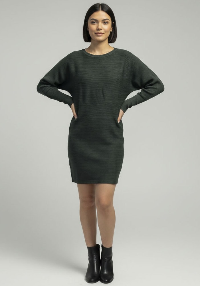 Laura Scott Robe en tricot Sans poches mit Fledermausärmeln und Rippstrick - NEUE KOLLEKTION