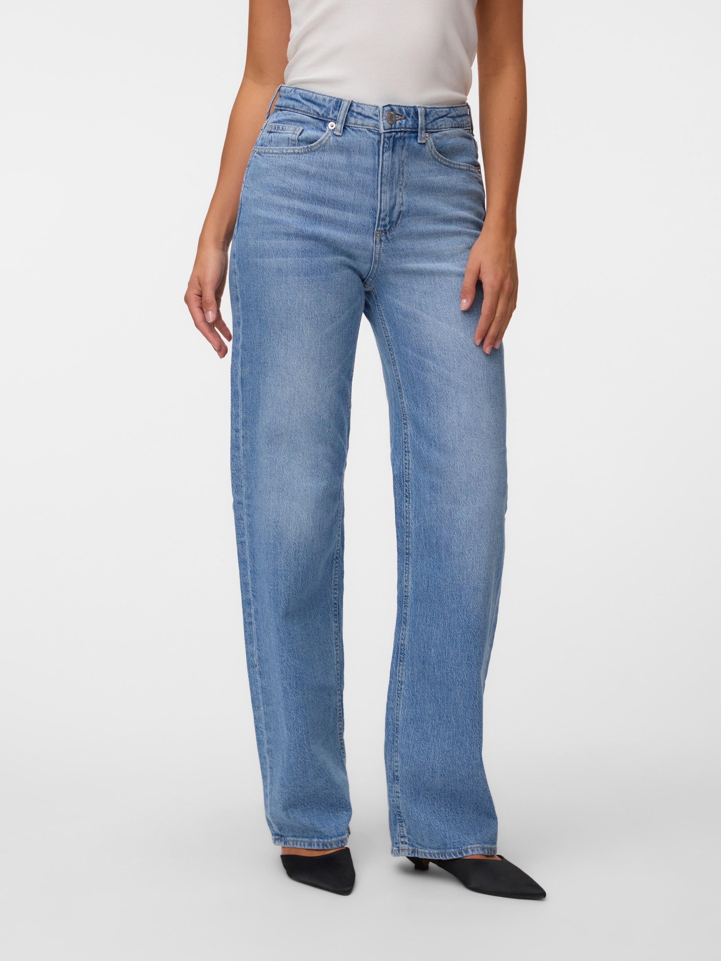 Image of Vero Moda High-waist-Jeans "VMTESSA HR WIDE JEANS RA3065 GA NOOS" Baumwollmischung, high waist, wide fit