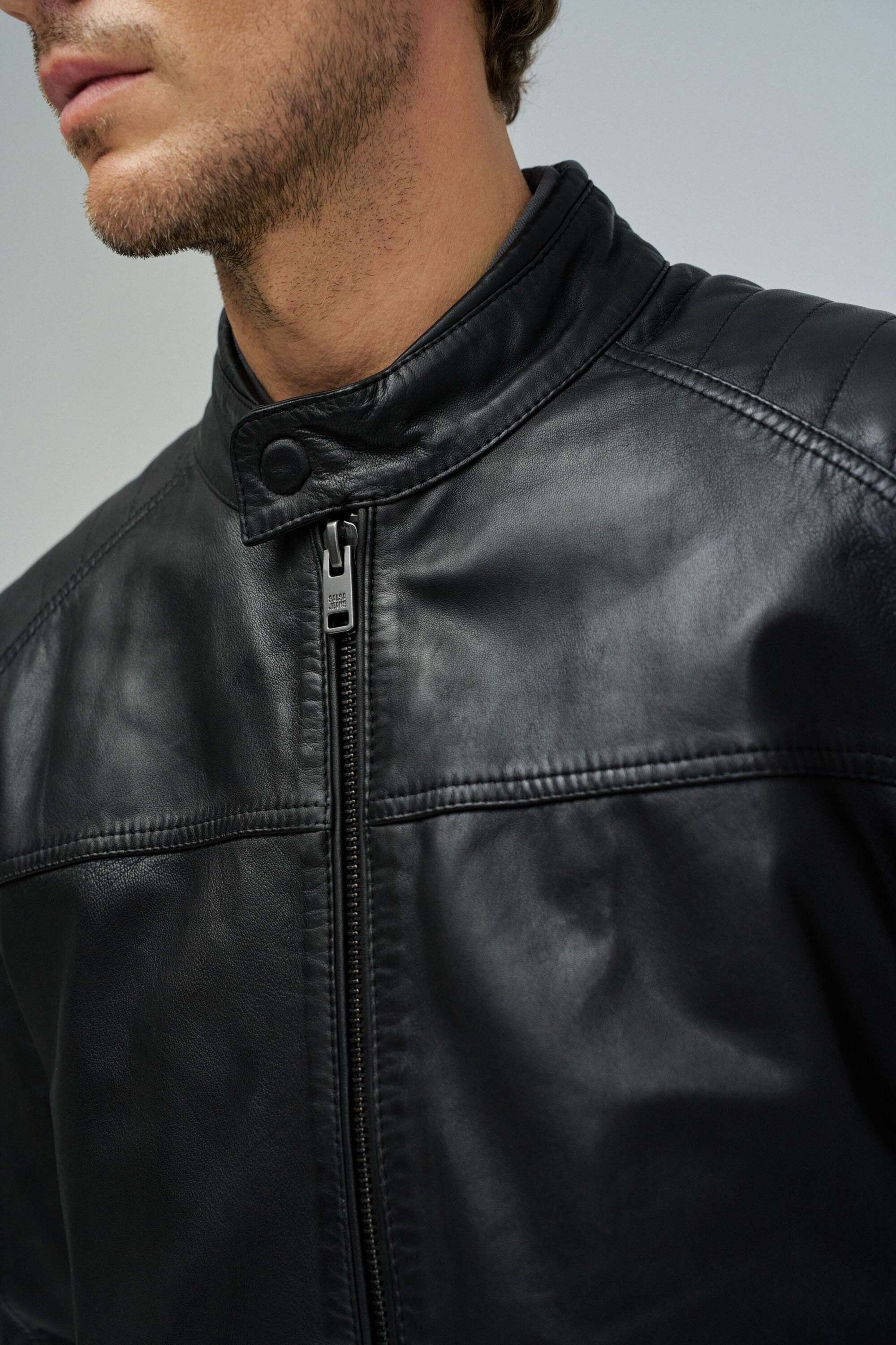 Salsa Veste en cuir »Salsa Jeans Lederjacke Biker«