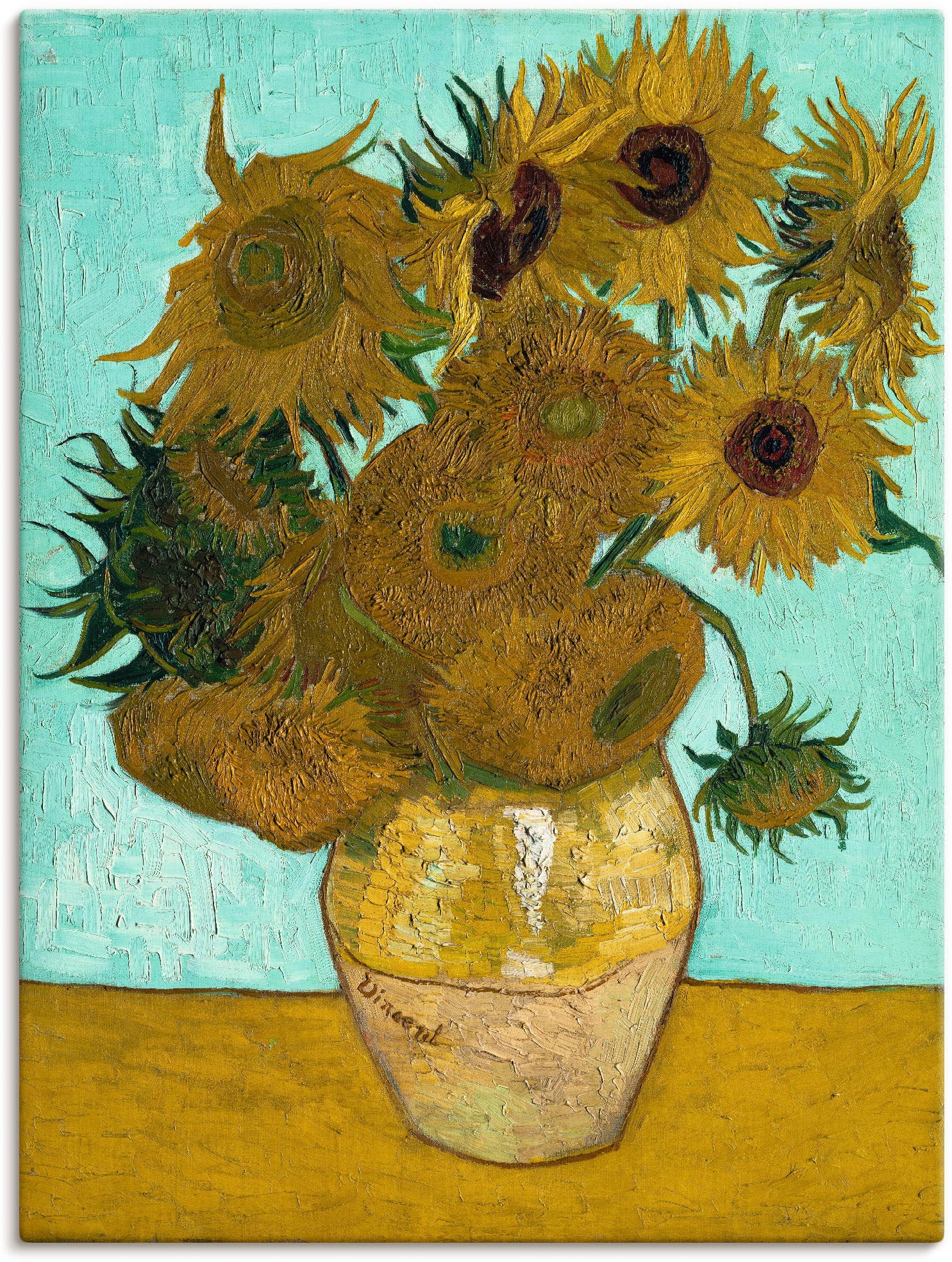 Image of Artland Leinwandbild "Vase mit Sonnenblumen. 1888" Blumen 1 Stk. tlg. auf Holzrahmen gespannt