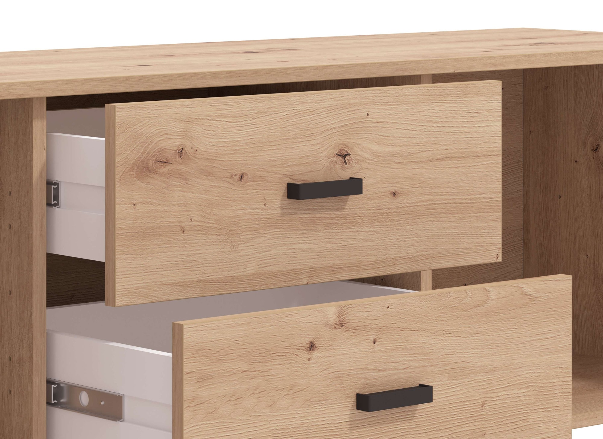 Home affaire Lowboard »LAVAL, TV-Board, TV-Kommode, TV-Schrank, TV-Unterschrank, TV-Möbel« Modernes Lowboard in Artisan-Dekor mit viel Stauraum, Lamellen-Optik