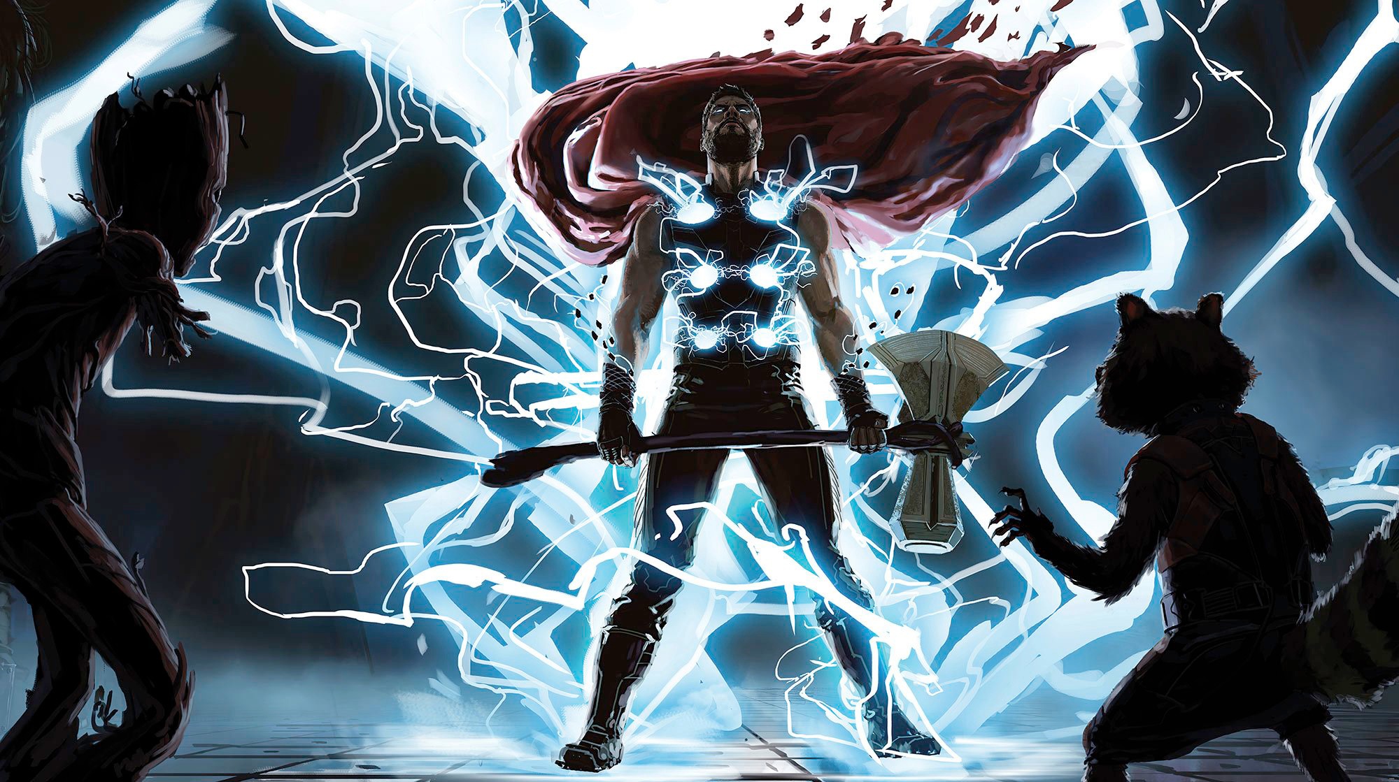 Image of Komar Fototapete »Thor God of Thunder«, bedruckt-Comic-Retro-mehrfarbig, BxH: 500x280 cm bei Ackermann Versand Schweiz