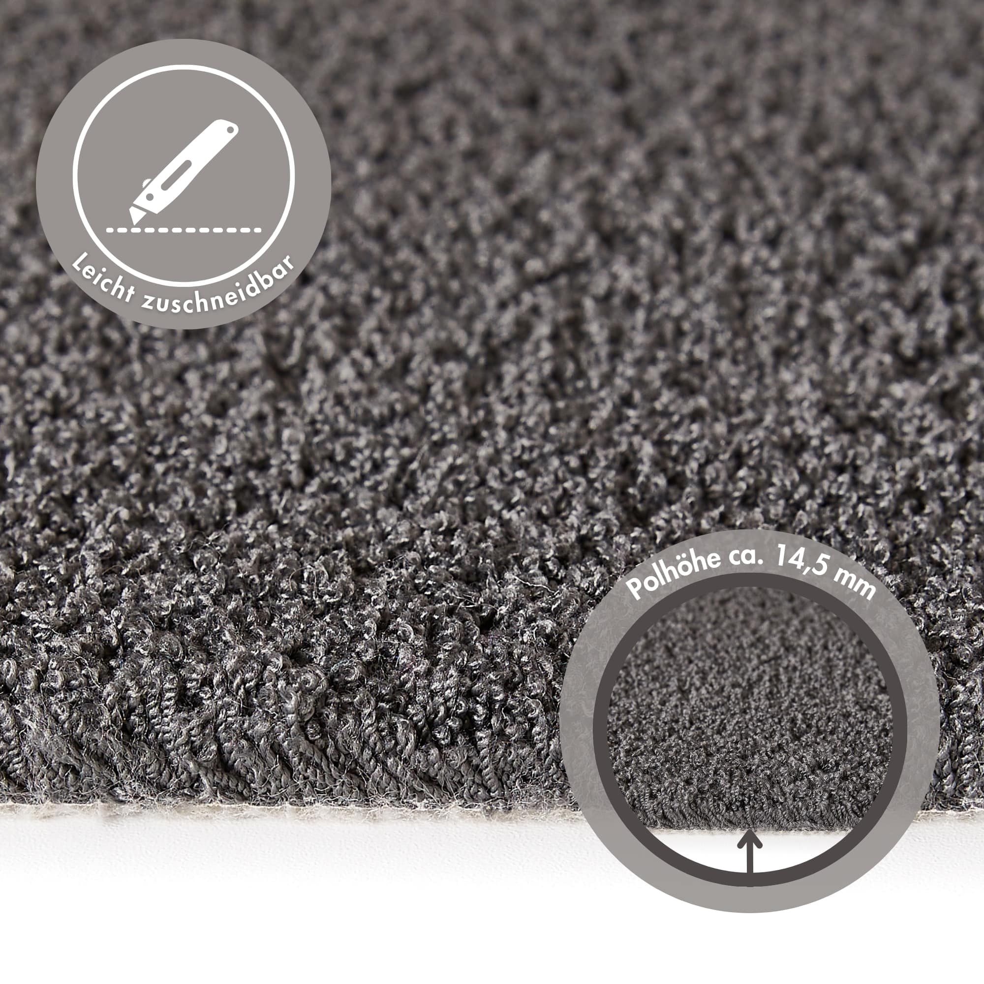 Andiamo Teppichboden »Softness, Velours, Made in Belgium«, rechteckig, 17 mm Höhe, Uni Farben, Breite 400 cm, besonders weich, Wohnzimmer, Schlafzimmer